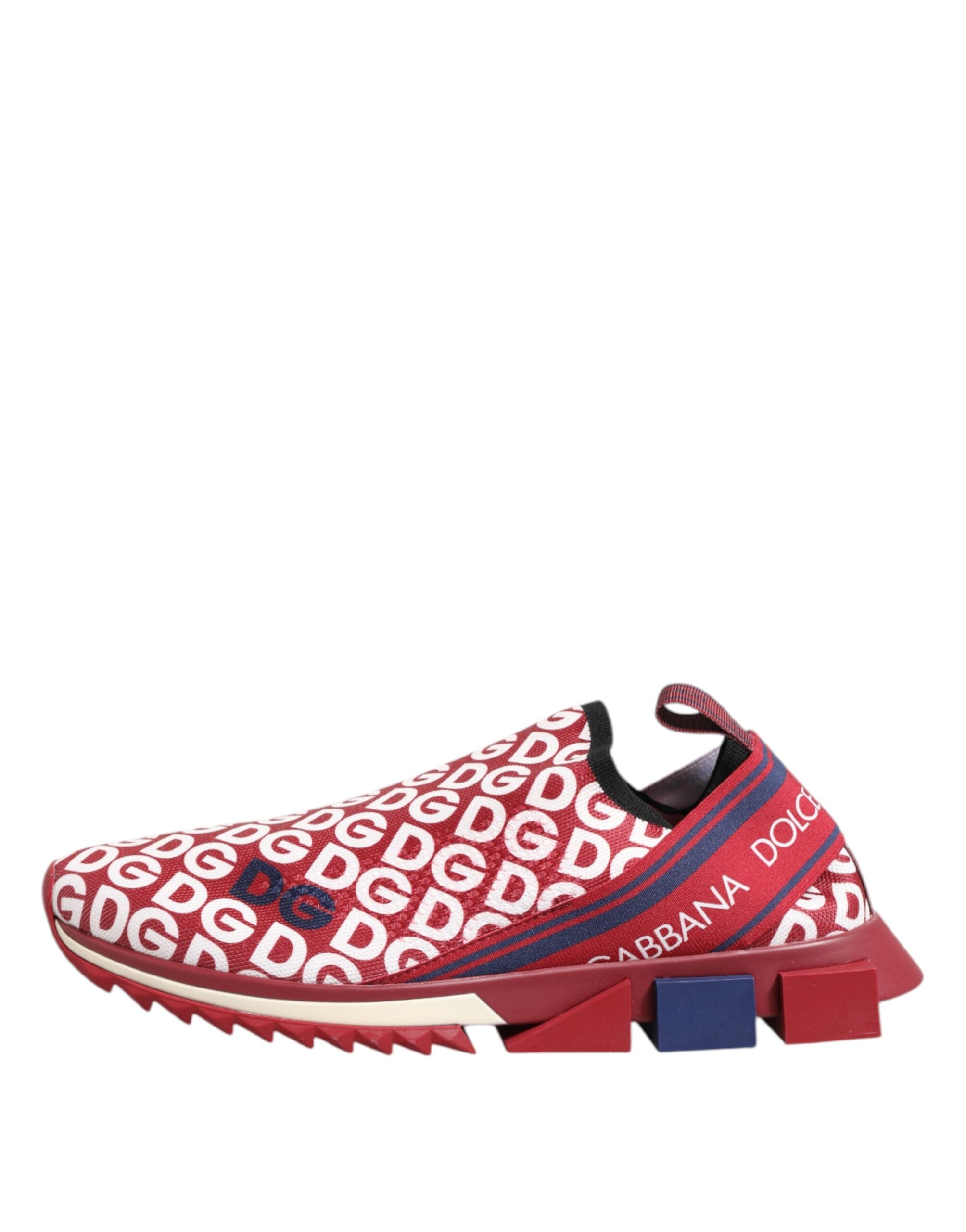 Dolce & Gabbana Red White Sorrento DG Mania Sneakers Shoes