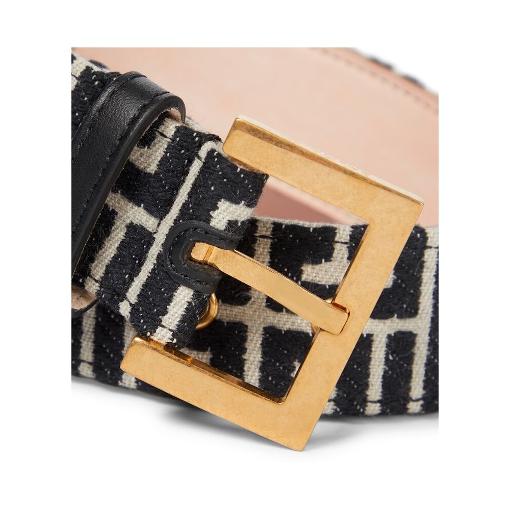 Balmain Black Leather Belt