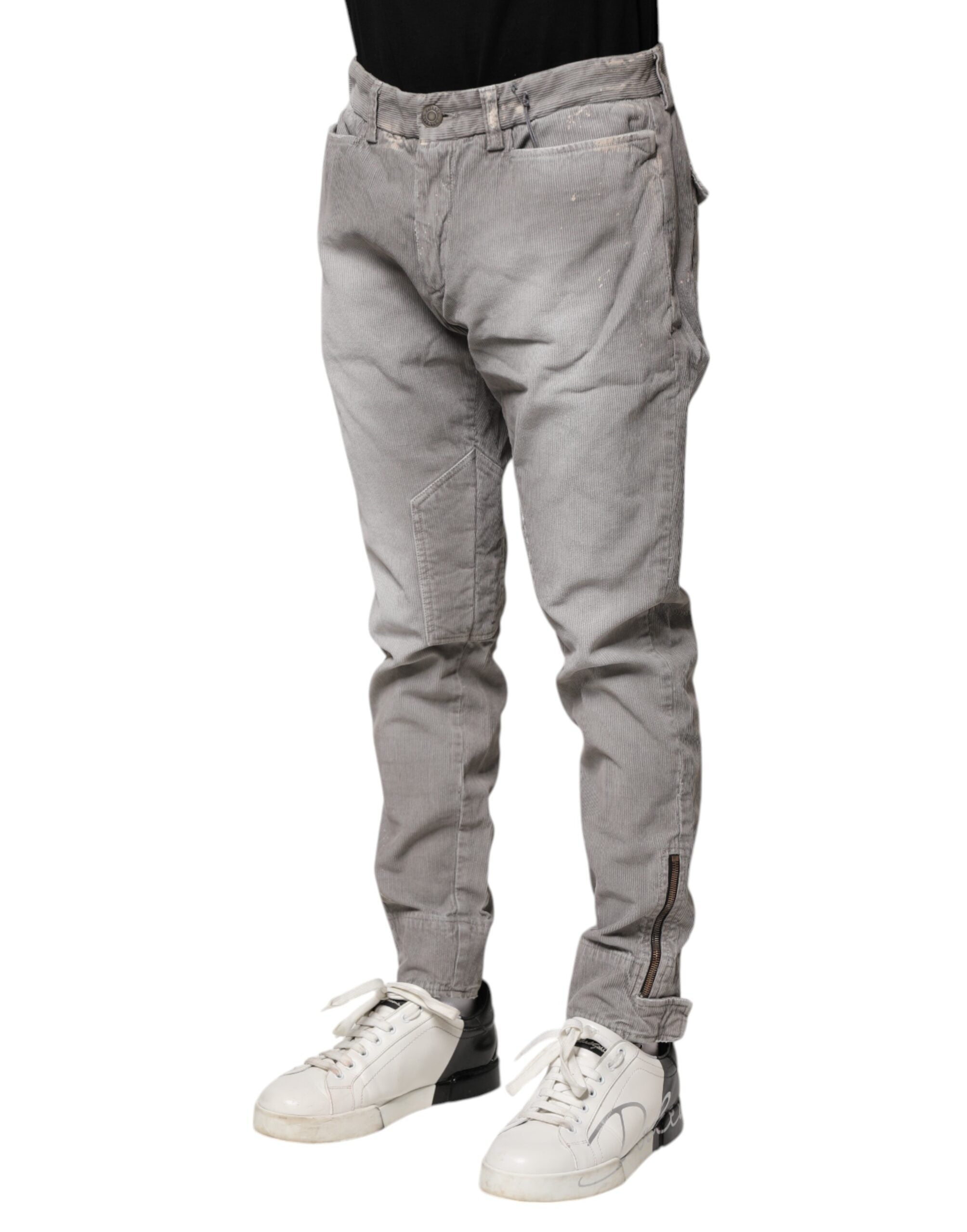 Balmain Light Gray Washed Skinny Fit Men Denim Jeans
