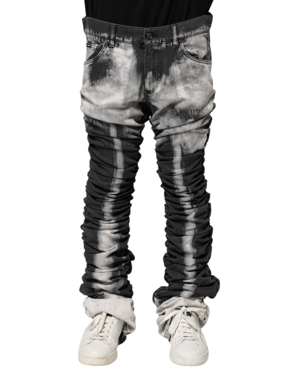 Dolce & Gabbana Black Tie Dye Straight Denim Jeans