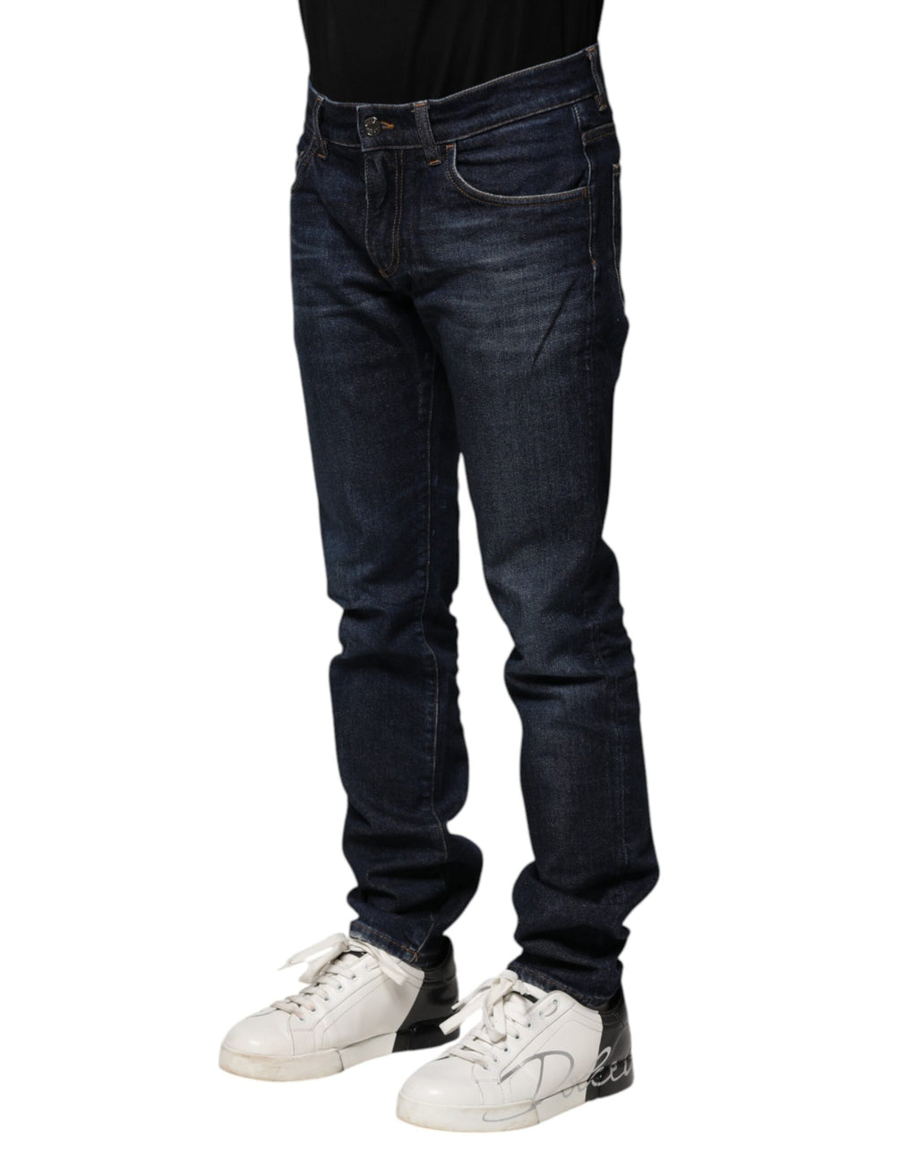 Dolce & Gabbana Dark Blue Cotton Skinny Denim Jeans
