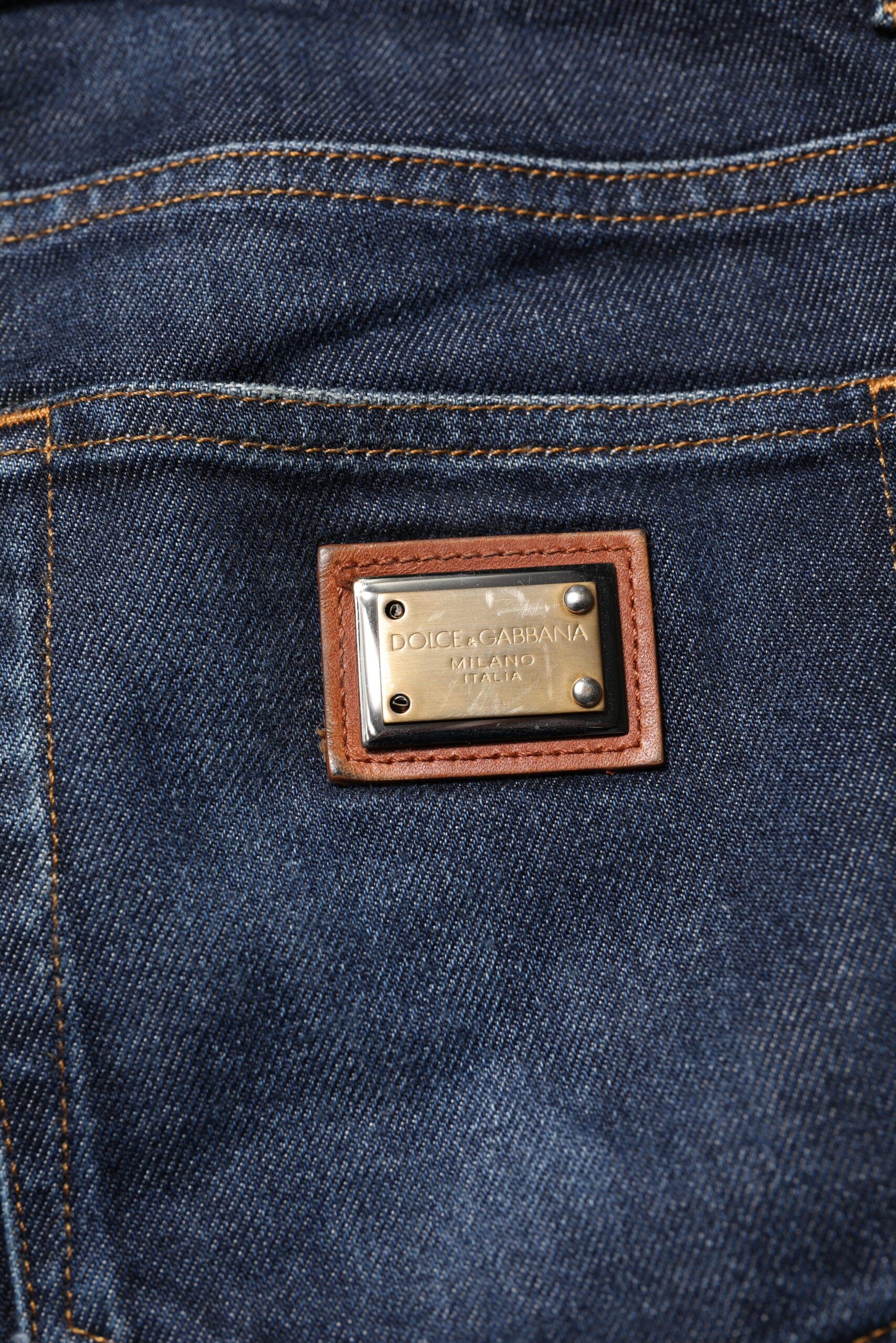 Dolce & Gabbana Dark Blue Cotton Skinny Denim Jeans