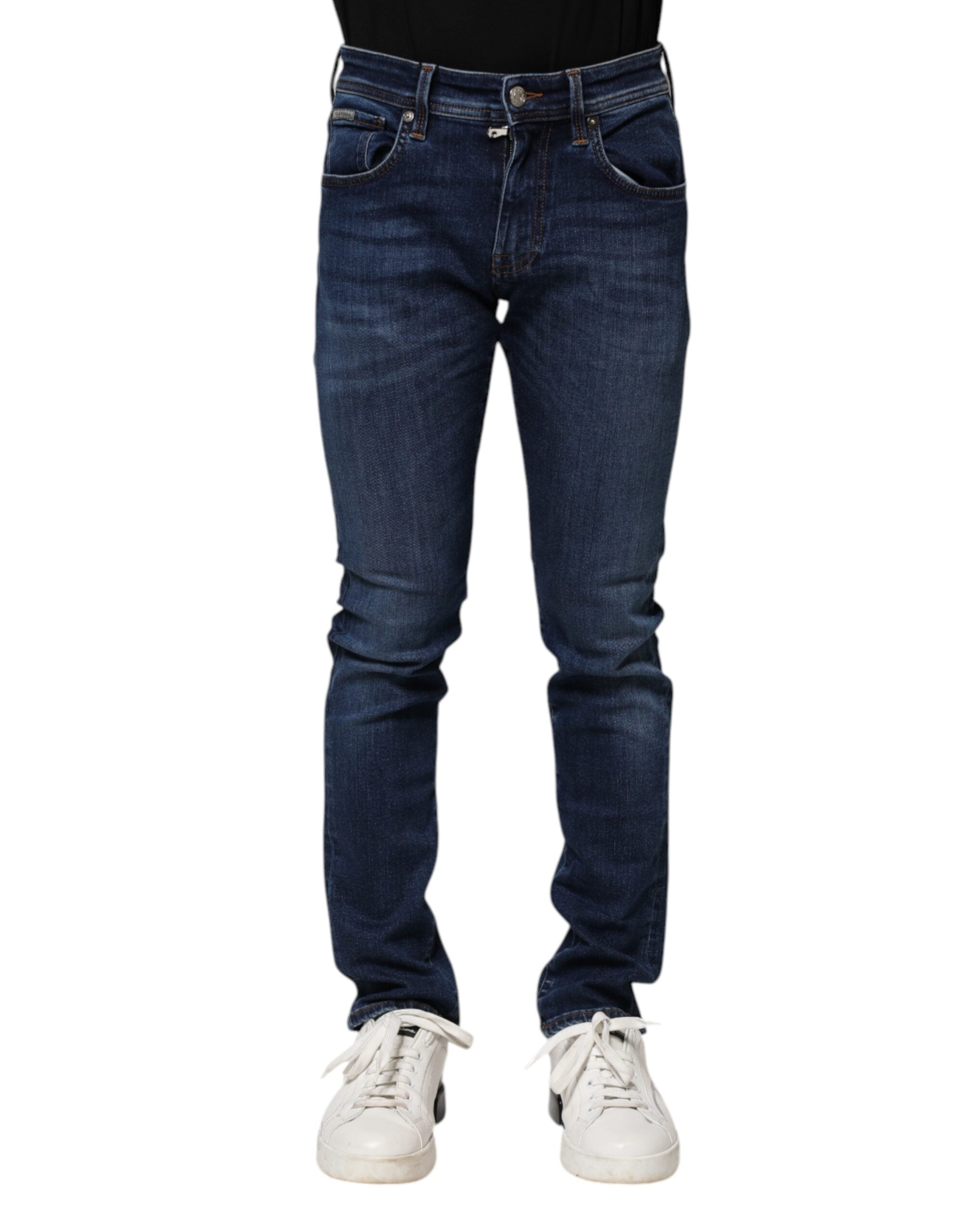 Dolce & Gabbana Dark Blue Cotton Skinny Denim Jeans