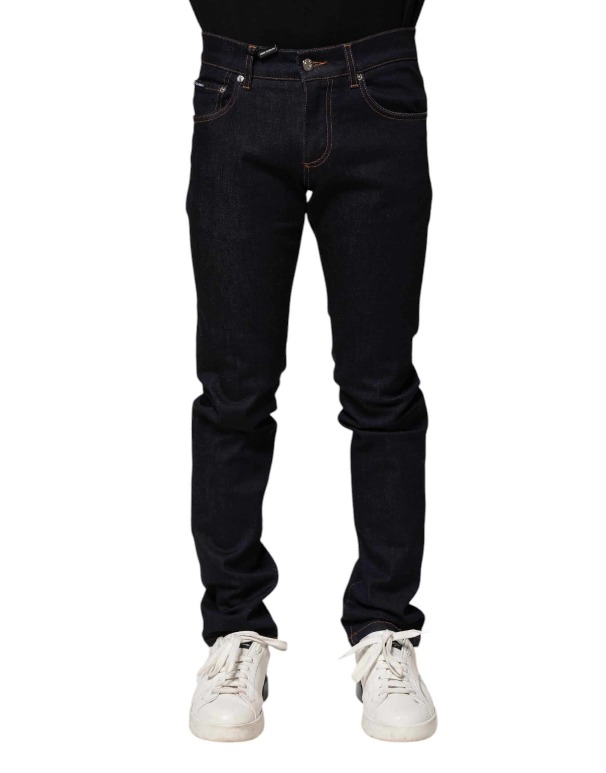 Dolce & Gabbana Black Cotton Skinny Men Denim Jeans