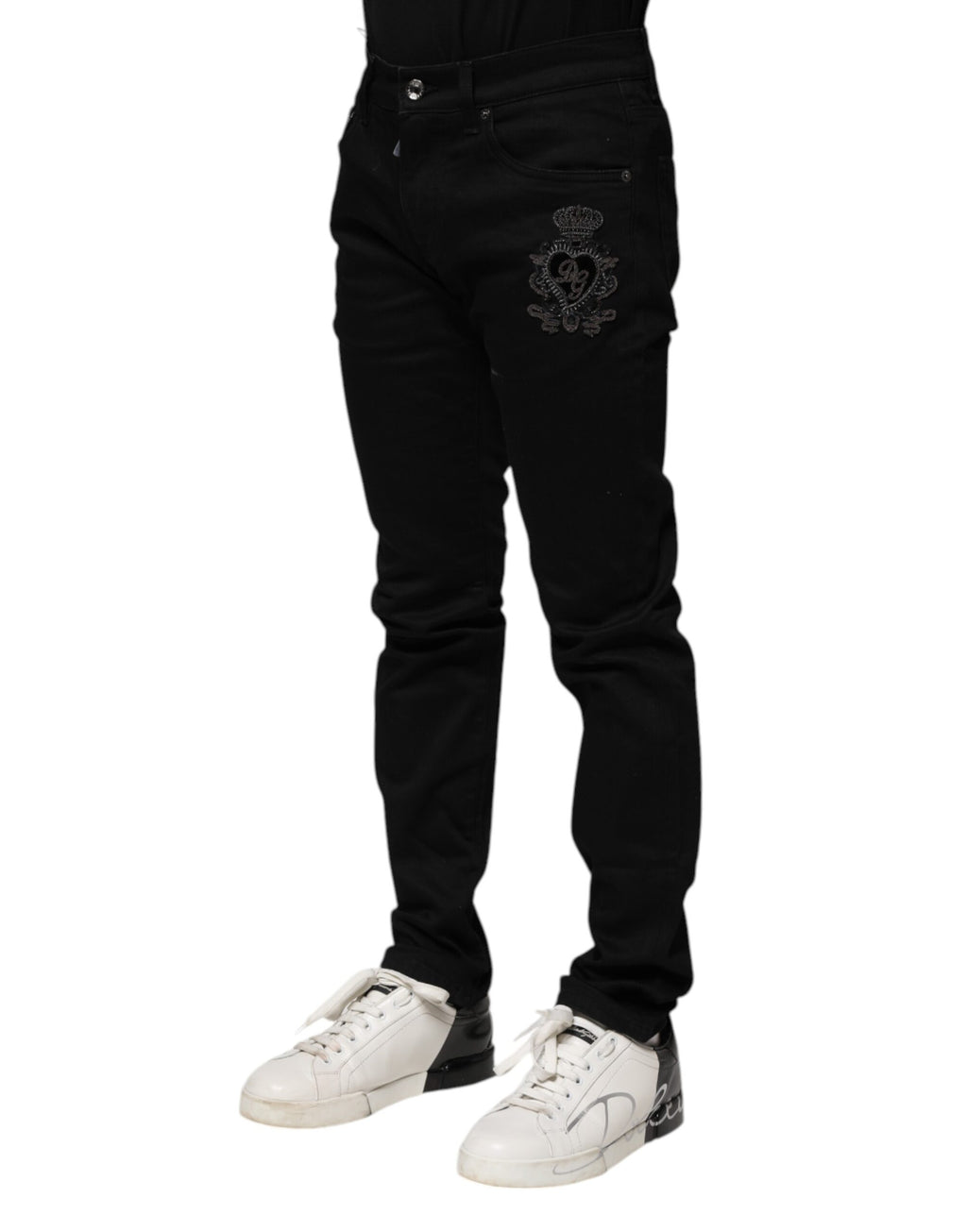 Dolce & Gabbana Black Cotton Skinny Men Denim Jeans