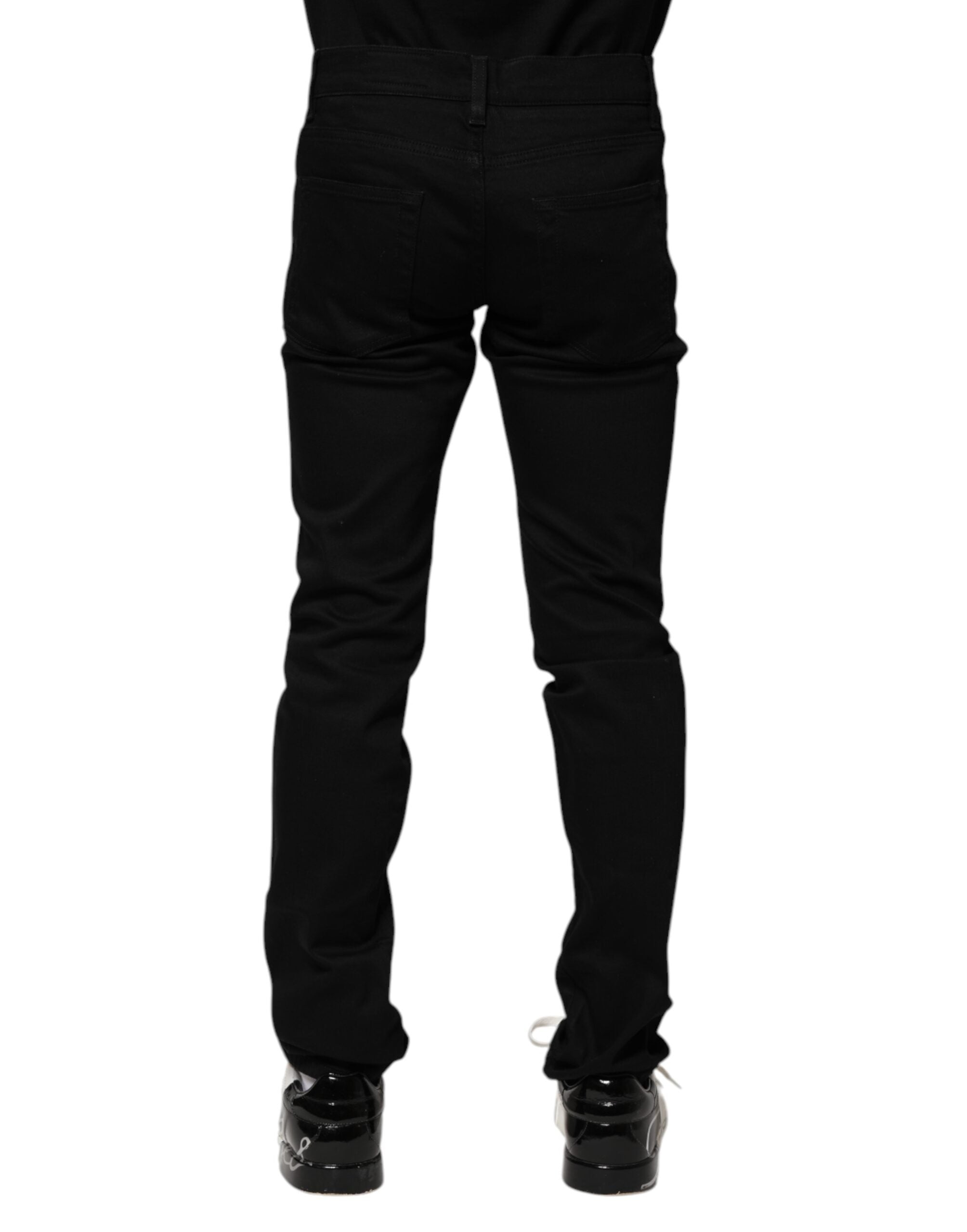 Dolce & Gabbana Black Cotton Skinny Men Denim Jeans