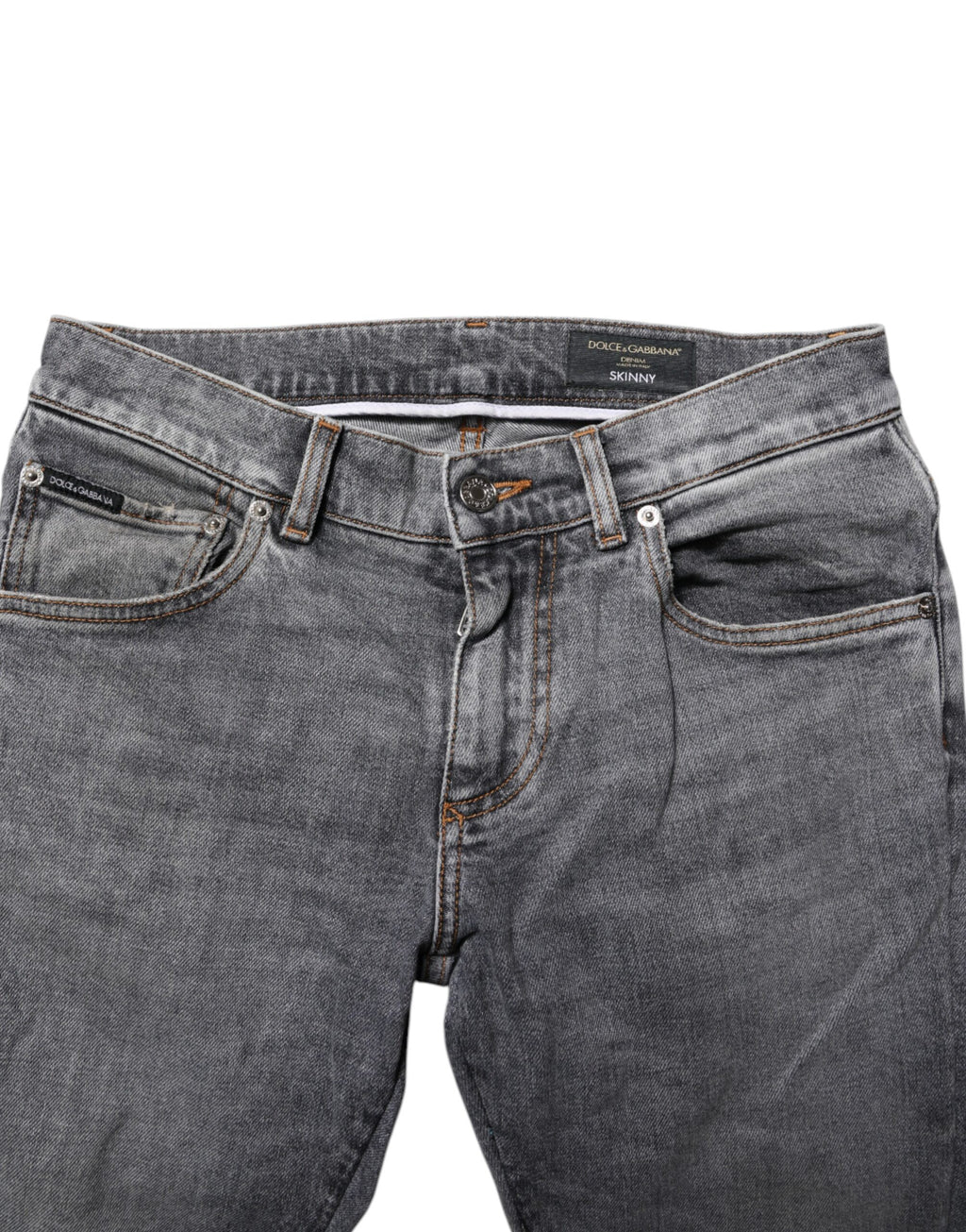 Dolce & Gabbana Gray Cotton Skinny Men Denim Jeans