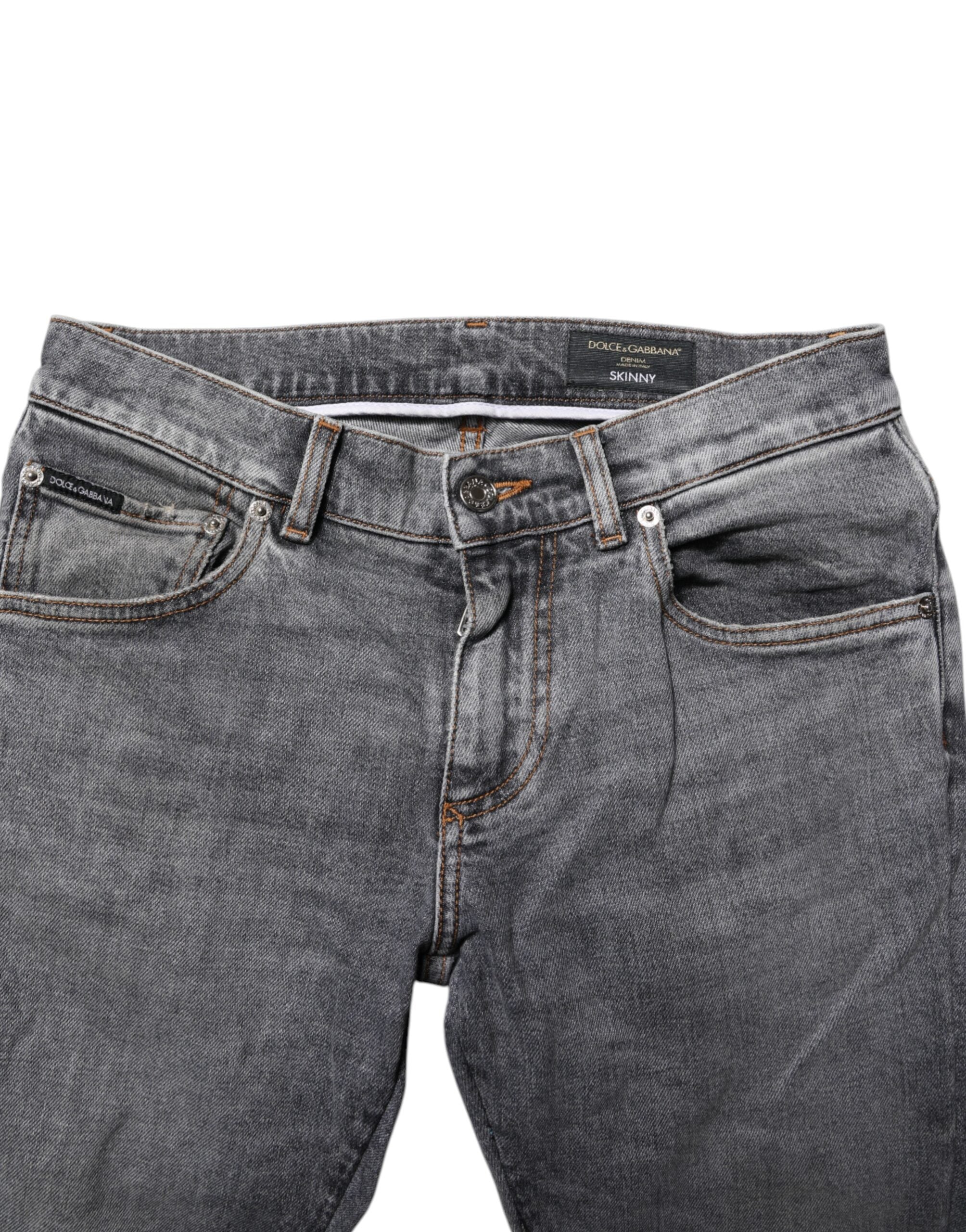 Dolce & Gabbana Gray Cotton Skinny Men Denim Jeans