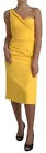 Dolce & Gabbana Yellow One Shoulder Slit Sheath Midi Dress