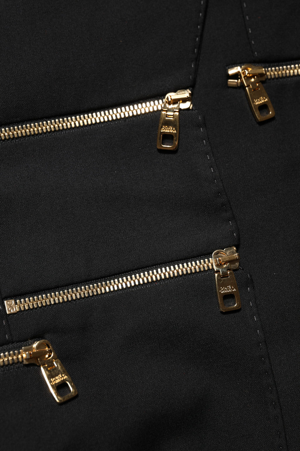 Dolce & Gabbana Black Wool Zipper Detailing Blazer Jacket