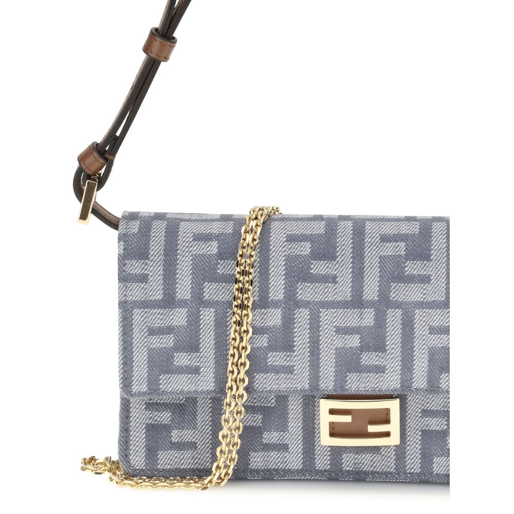 Fendi FF denim Clutch Bag