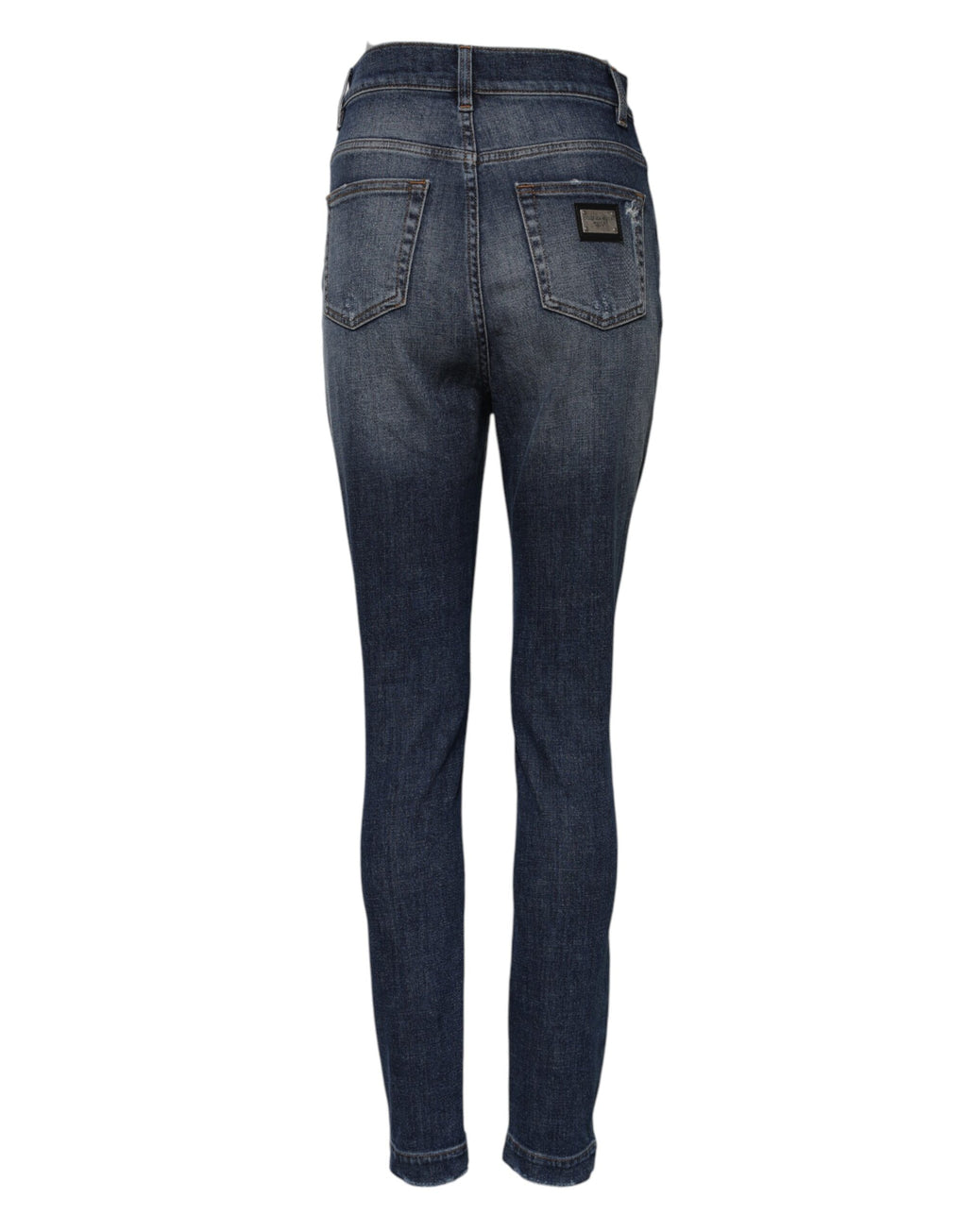 Dolce & Gabbana Blue Washed Cotton High Waisted Denim Jeans
