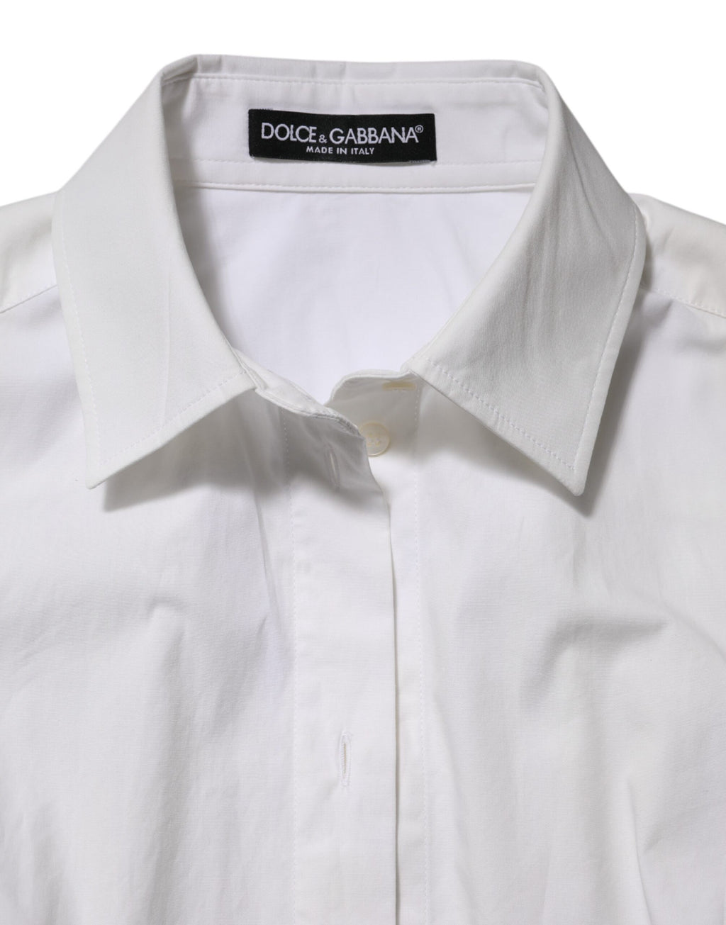 Dolce & Gabbana White Cotton Collared Long Sleeves Top Shirt