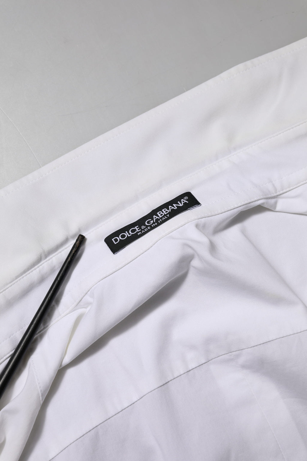 Dolce & Gabbana White Cotton Collared Long Sleeves Top Shirt