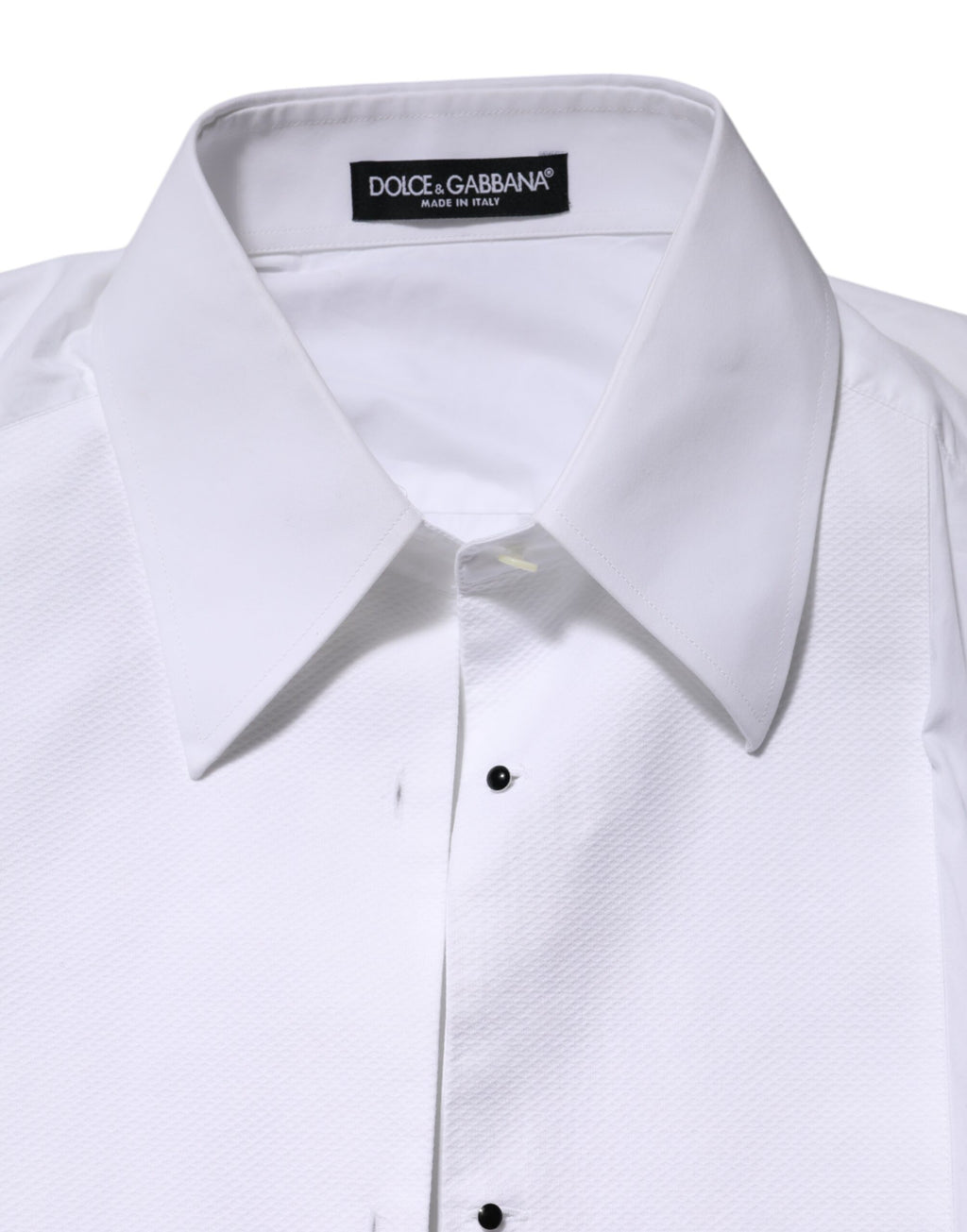 Dolce & Gabbana White Cotton Long Sleeves Collared Top Shirt