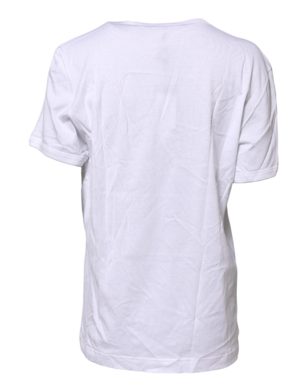 Dolce & Gabbana White Cotton Graphic Print Crew Neck T-shirt