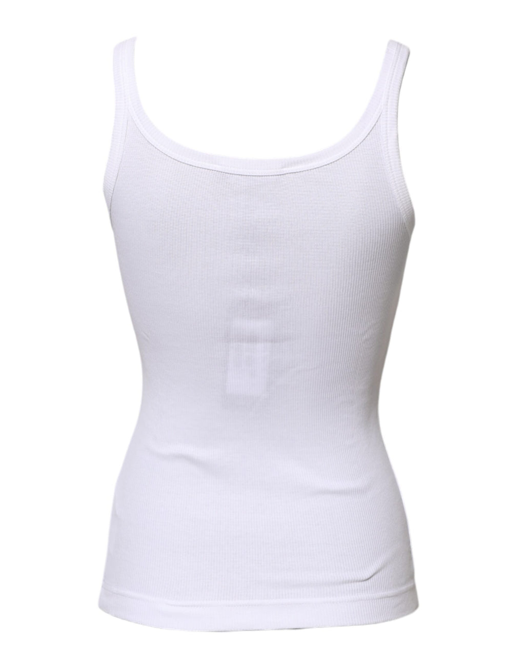 Dolce & Gabbana White Cotton Sleeveless Round Neck Tank Top