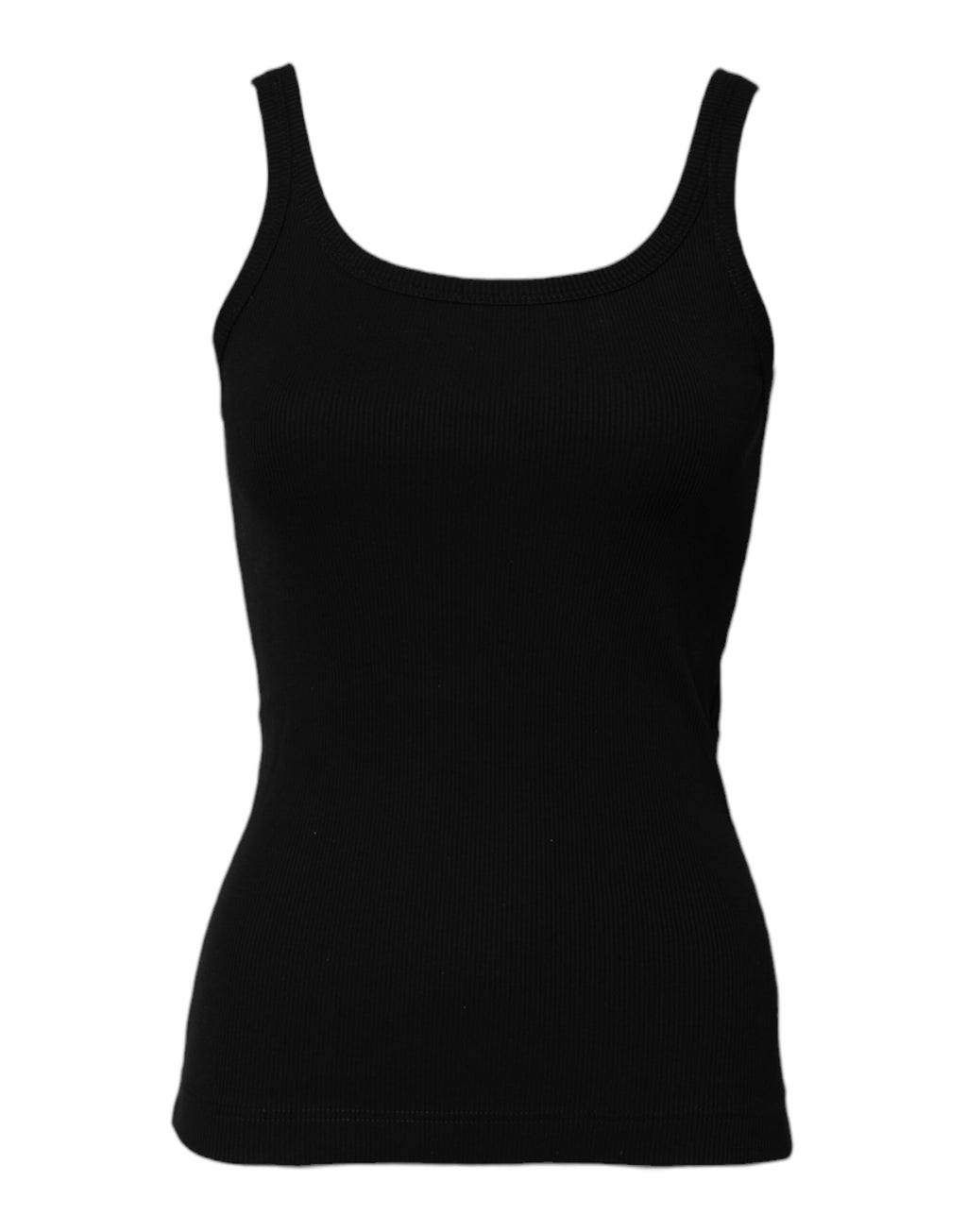 Dolce & Gabbana Black Cotton Sleeveless Round Neck Tank Top