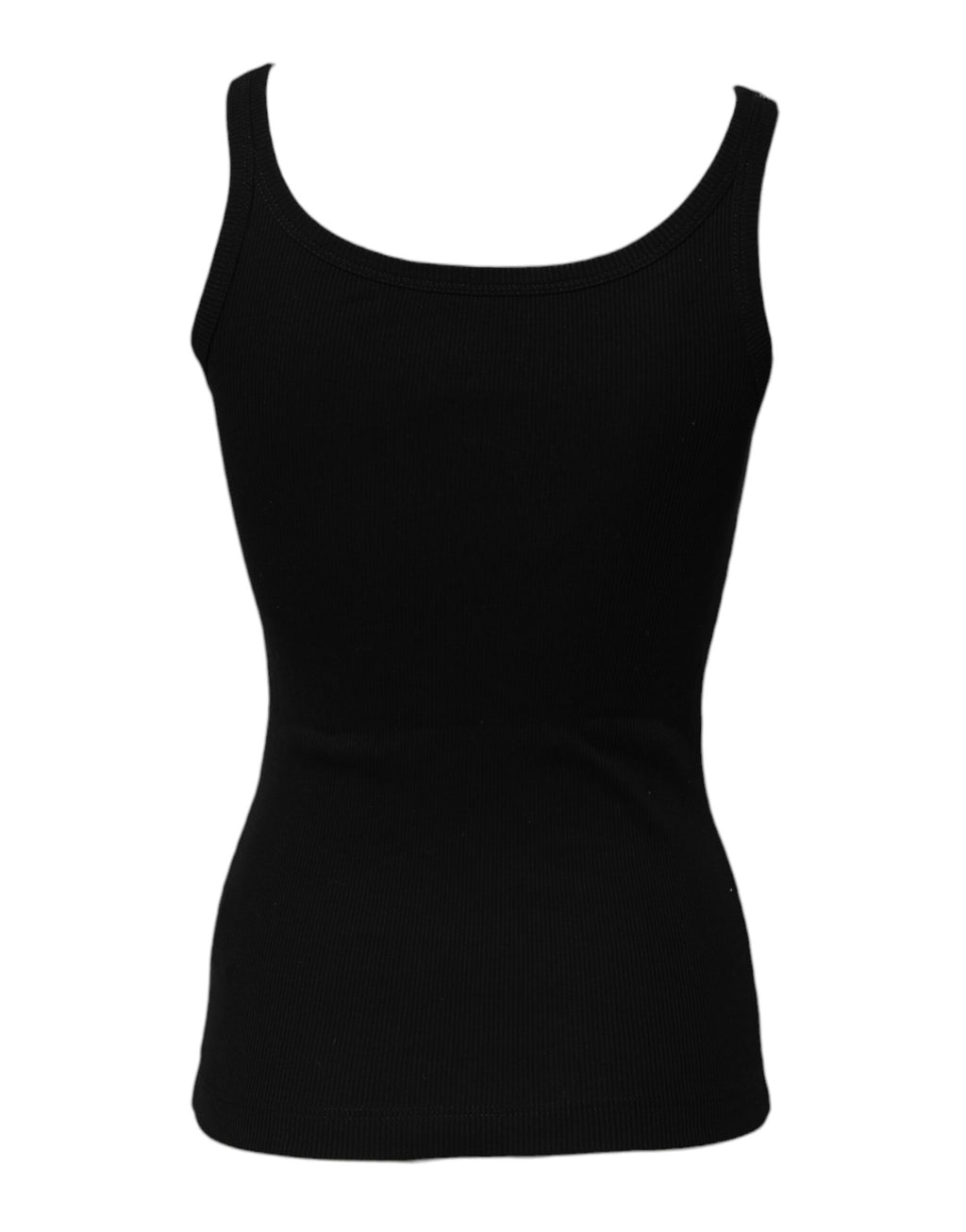 Dolce & Gabbana Black Cotton Sleeveless Round Neck Tank Top