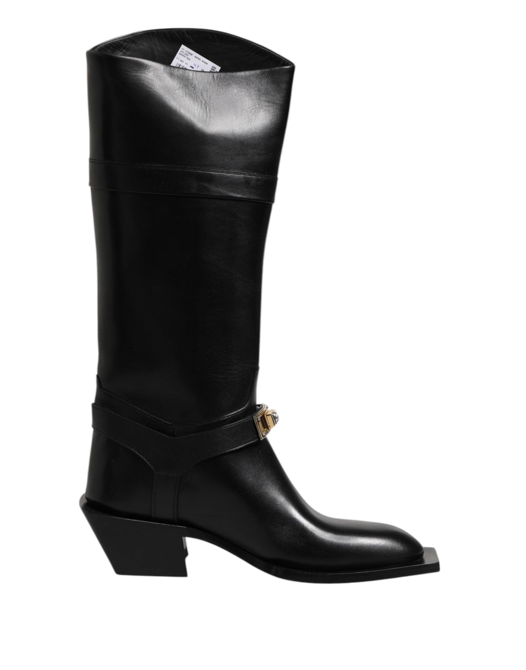 Dolce & Gabbana Black Calfskin Leather High Boots Shoes