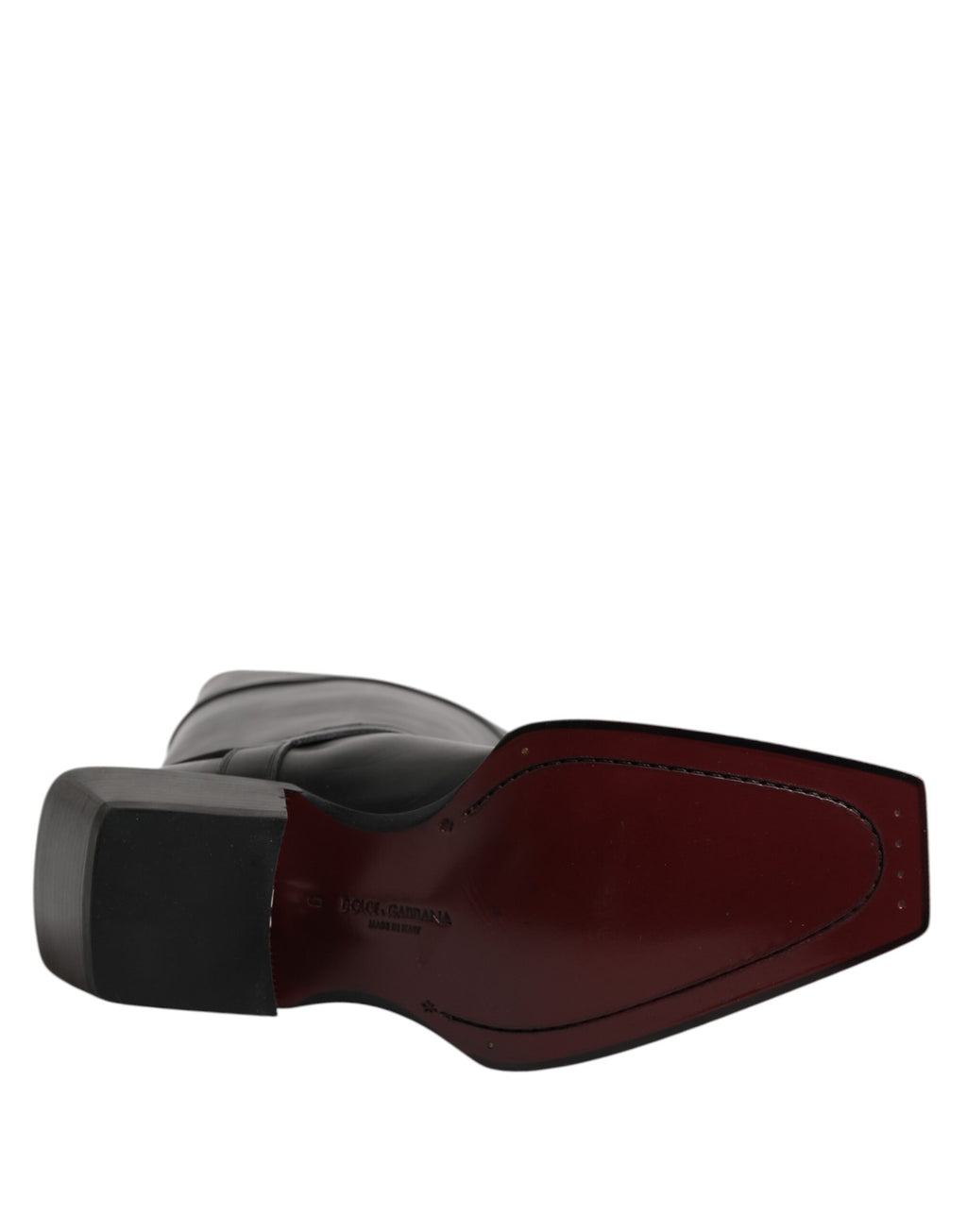 Dolce & Gabbana Black Calfskin Leather High Boots Shoes