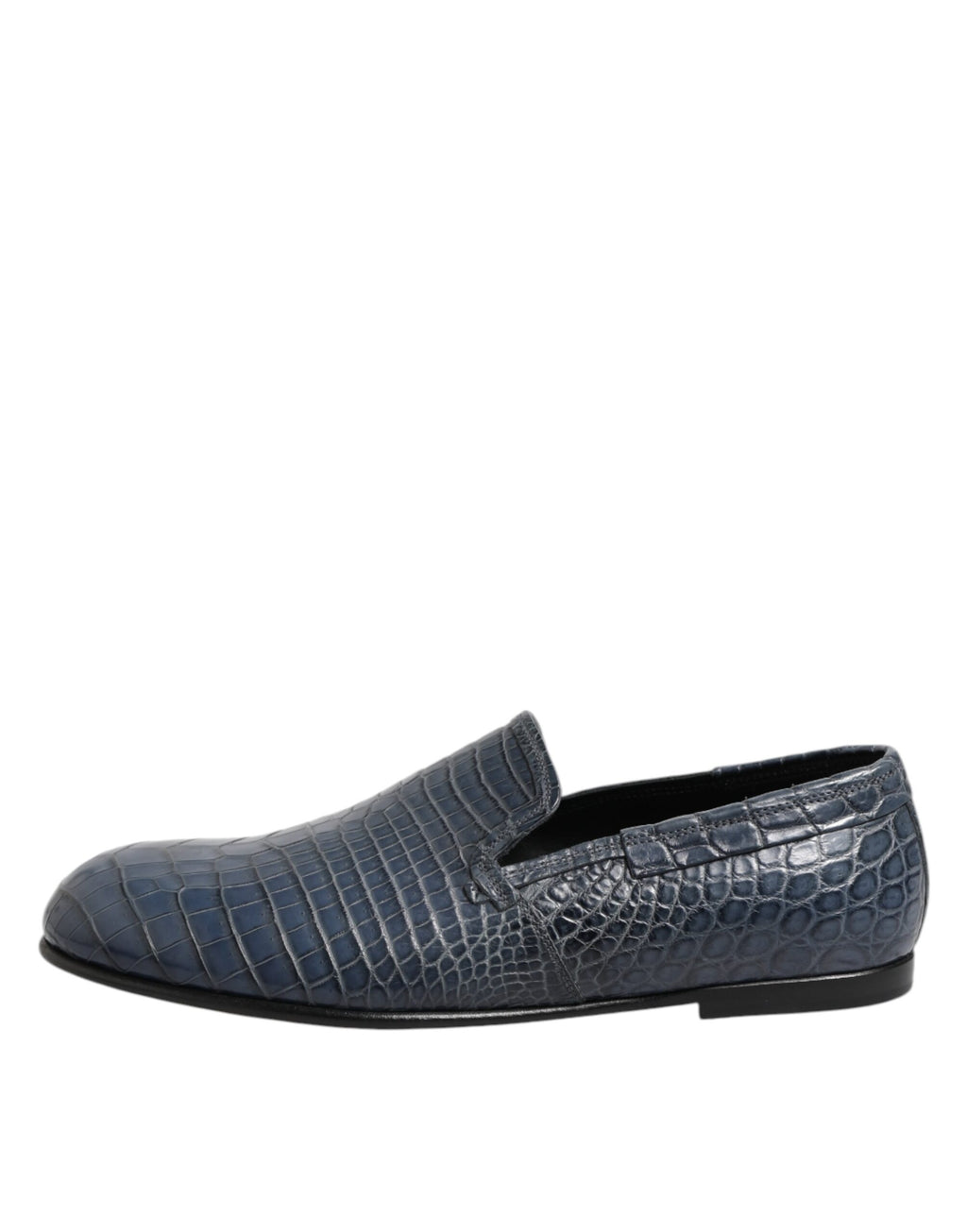 Dolce & Gabbana Blue Exotic Leather Slip On Loafers Men Dress Shoes