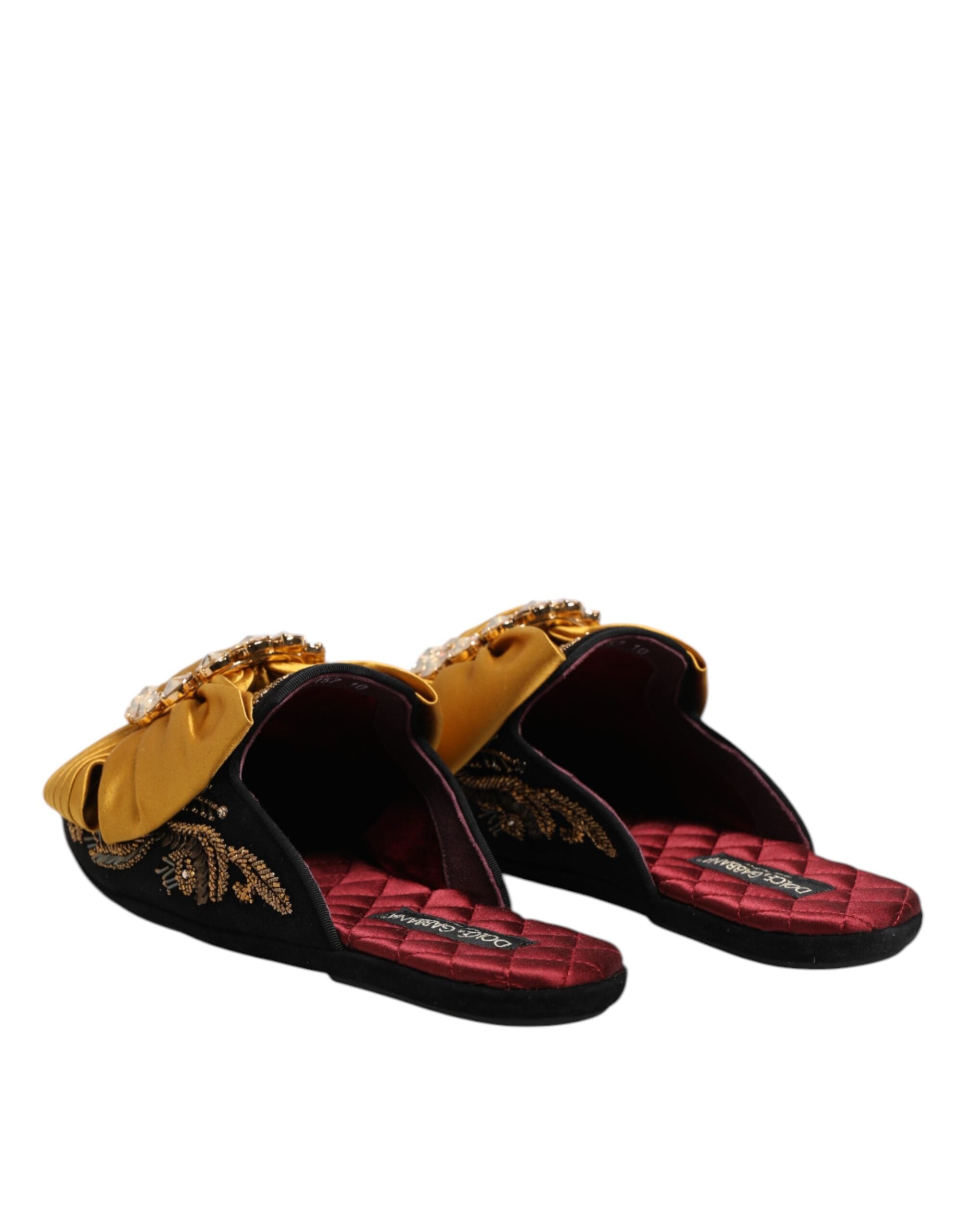 Dolce & Gabbana Multicolor Embellished Flat Sandals Shoes