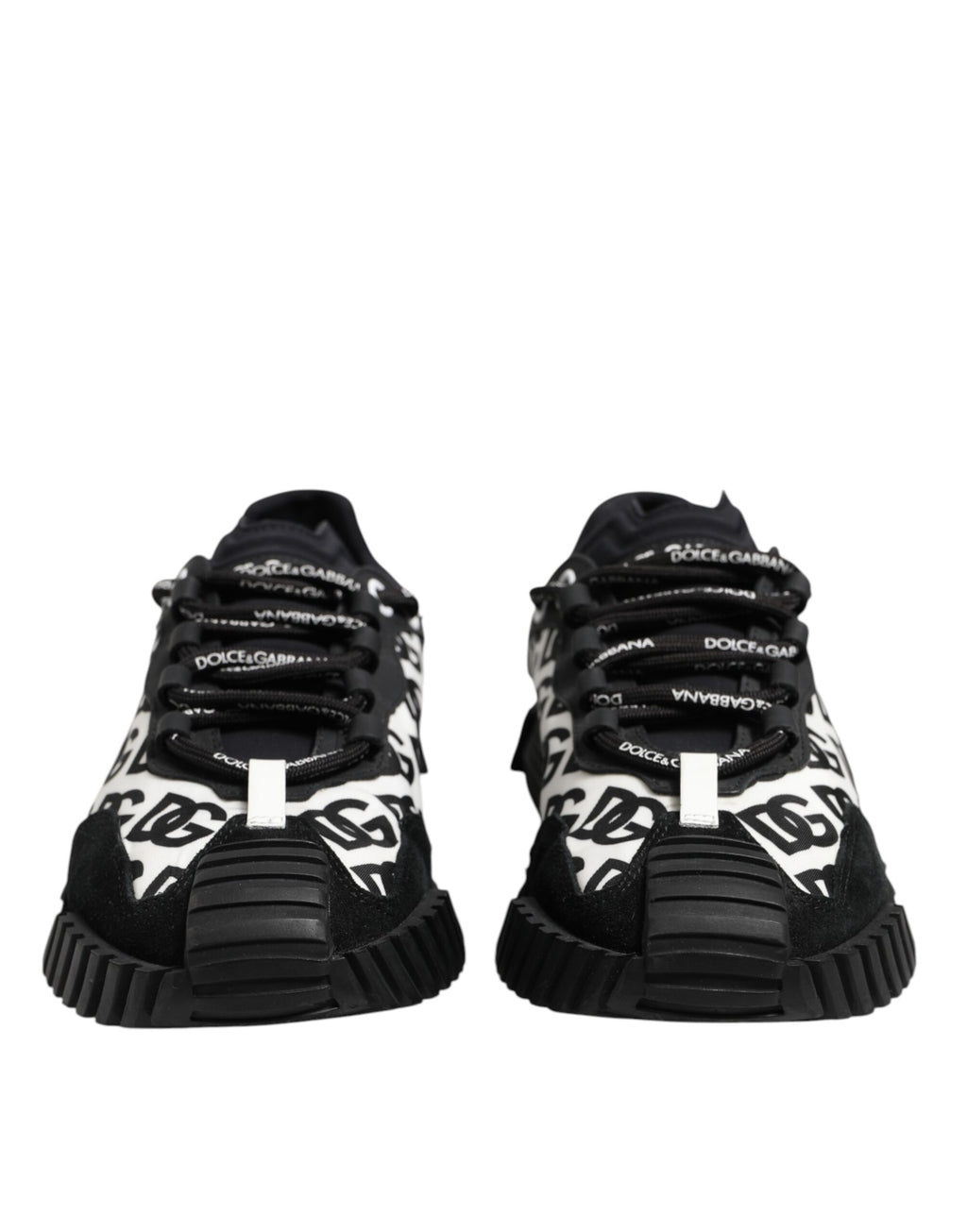 Dolce & Gabbana Black Logo Lace Up Low Top NS1 Sneakers Shoes