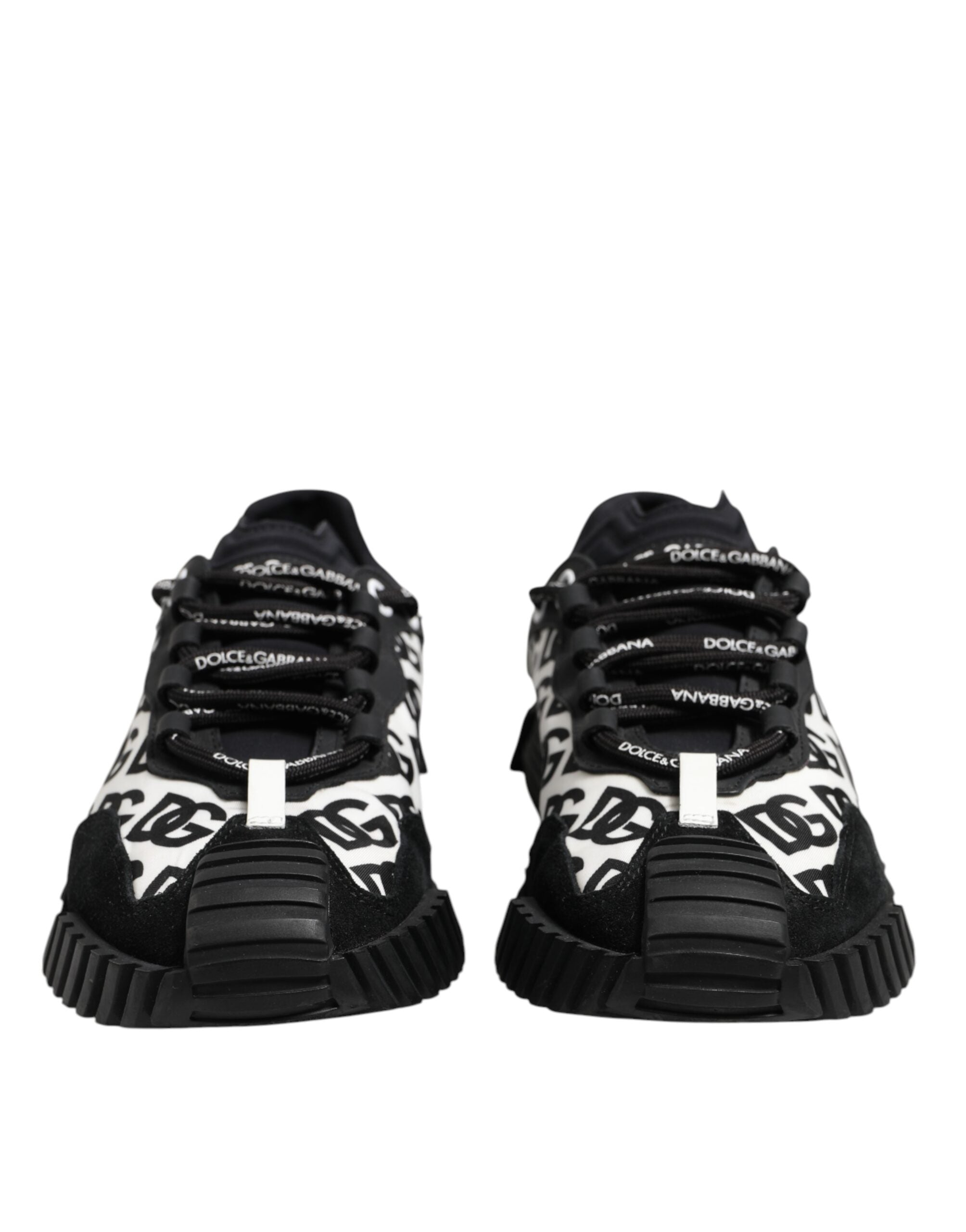 Dolce & Gabbana Black Logo Lace Up Low Top NS1 Sneakers Shoes