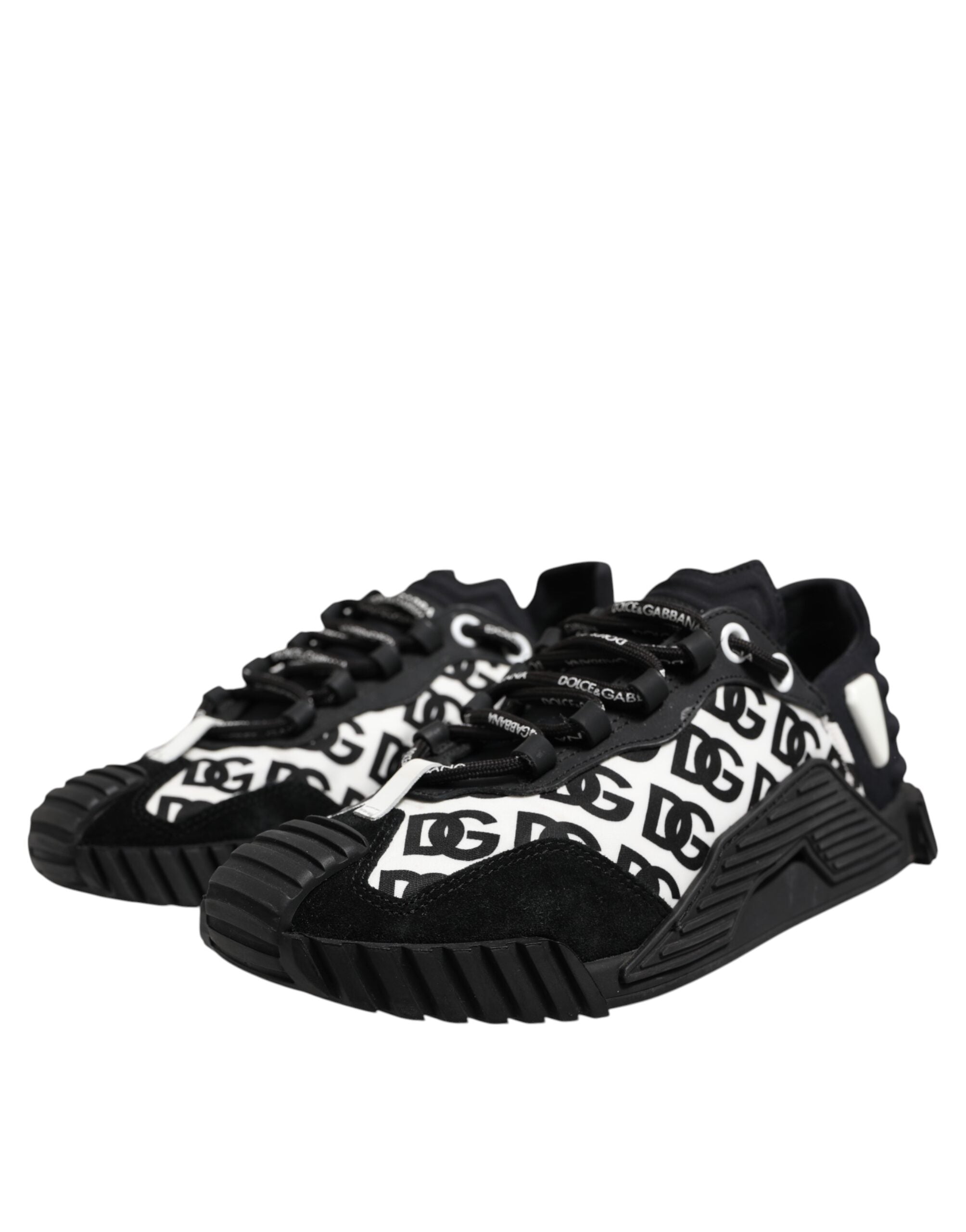 Dolce & Gabbana Black Logo Lace Up Low Top NS1 Sneakers Shoes