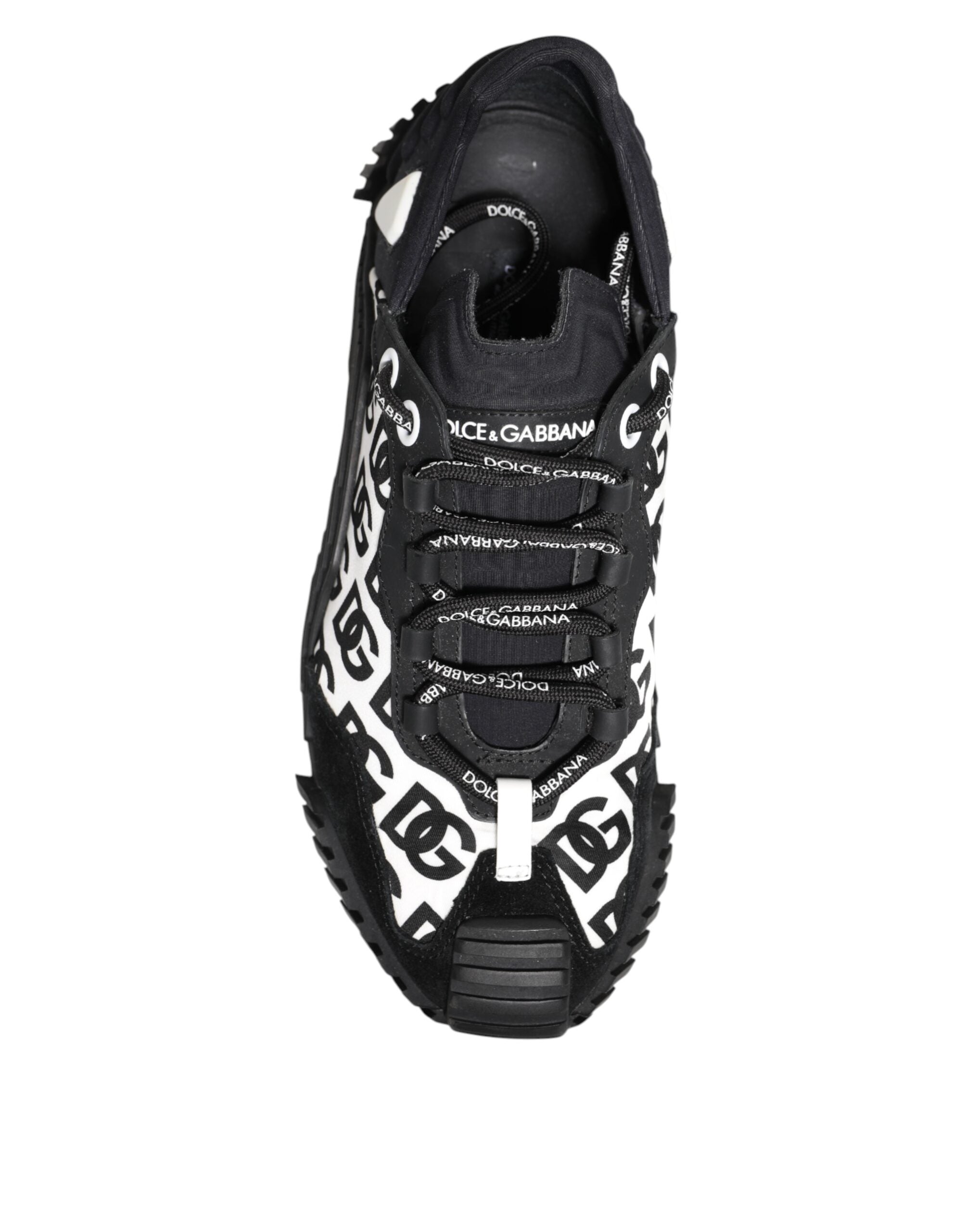 Dolce & Gabbana Black Logo Lace Up Low Top NS1 Sneakers Shoes