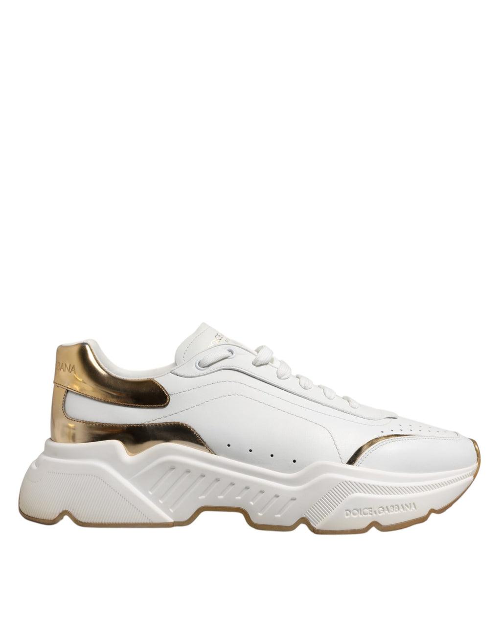 Dolce & Gabbana White Gold Daymaster Low Top Sneakers Shoes