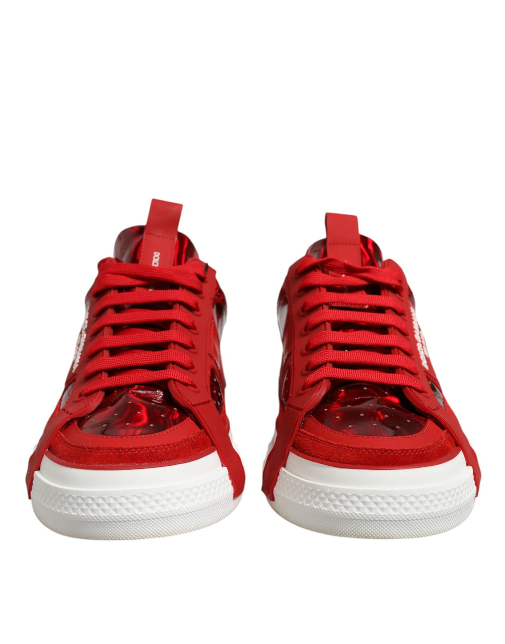 Dolce & Gabbana Red Logo Lace Up Low Top Men Sneakers Shoes