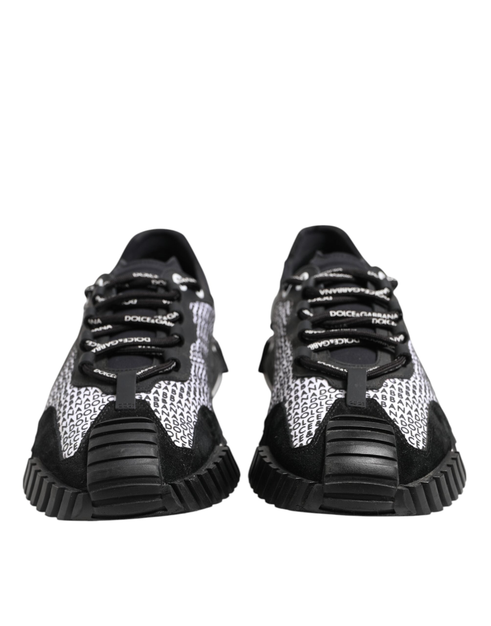 Dolce & Gabbana Black Logo Lace Up Low Top NS1 Sneakers Shoes