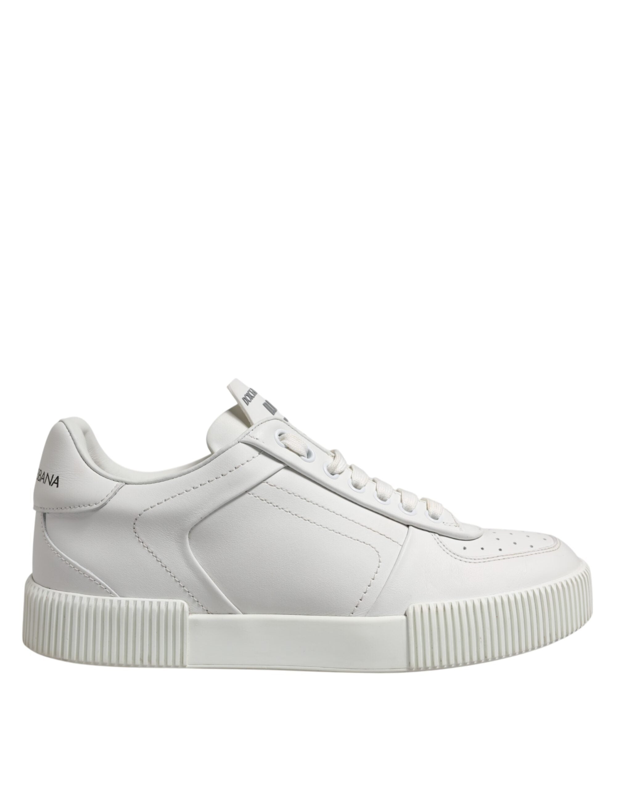 Dolce & Gabbana White Miami Leather Low Top Men Sneakers Shoes