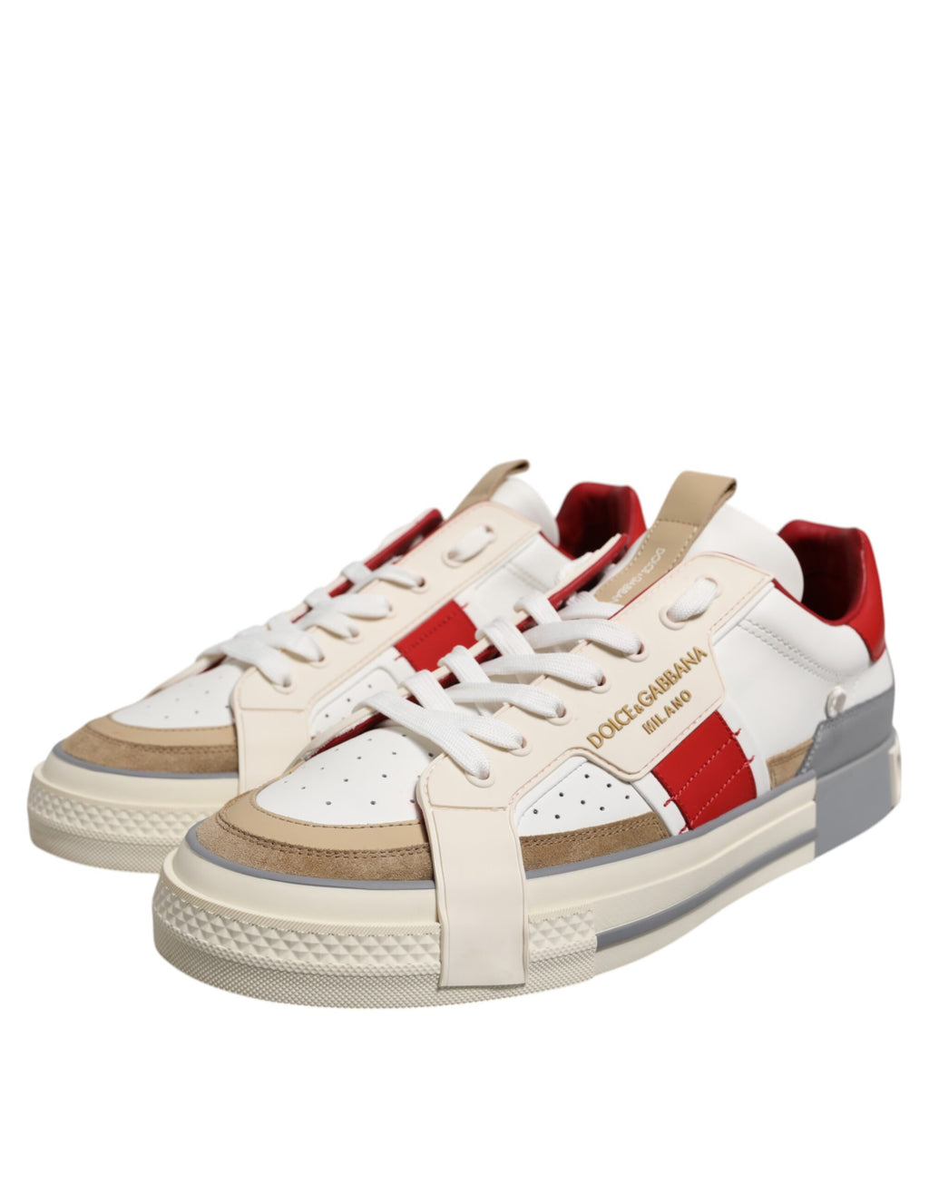 Dolce & Gabbana Multicolor Leather Low Top Sneakers Shoes