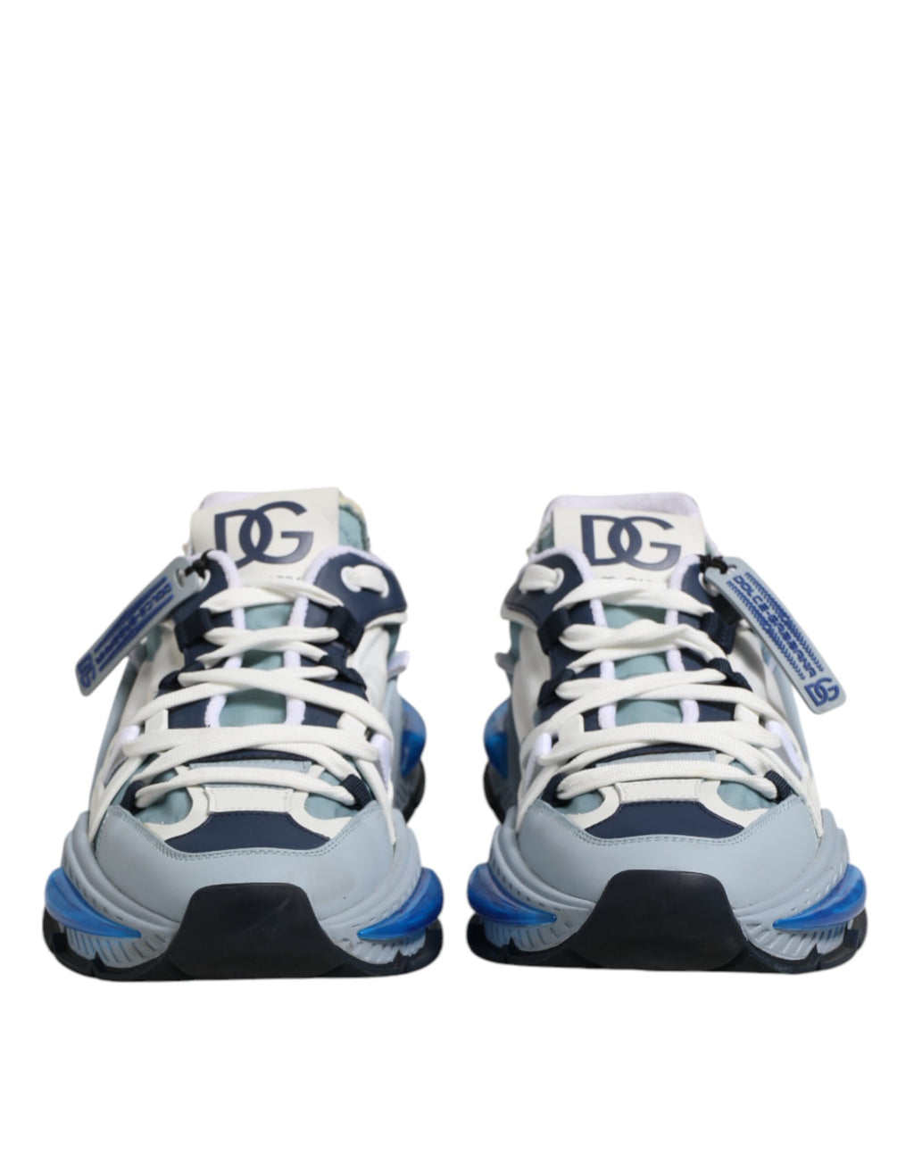 Dolce & Gabbana White Blue Logo Airmaster Men Sneakers Shoes