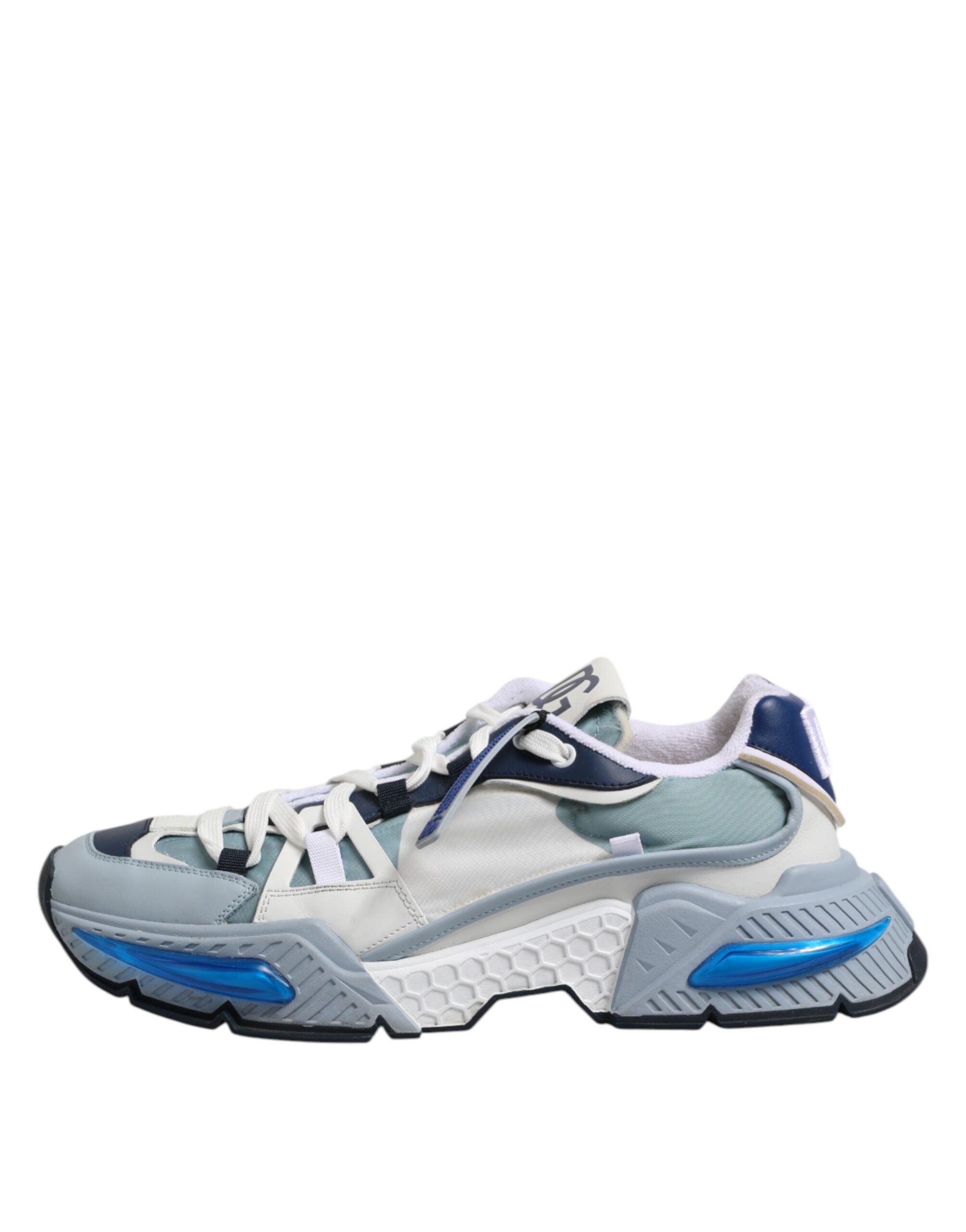 Dolce & Gabbana White Blue Logo Airmaster Men Sneakers Shoes