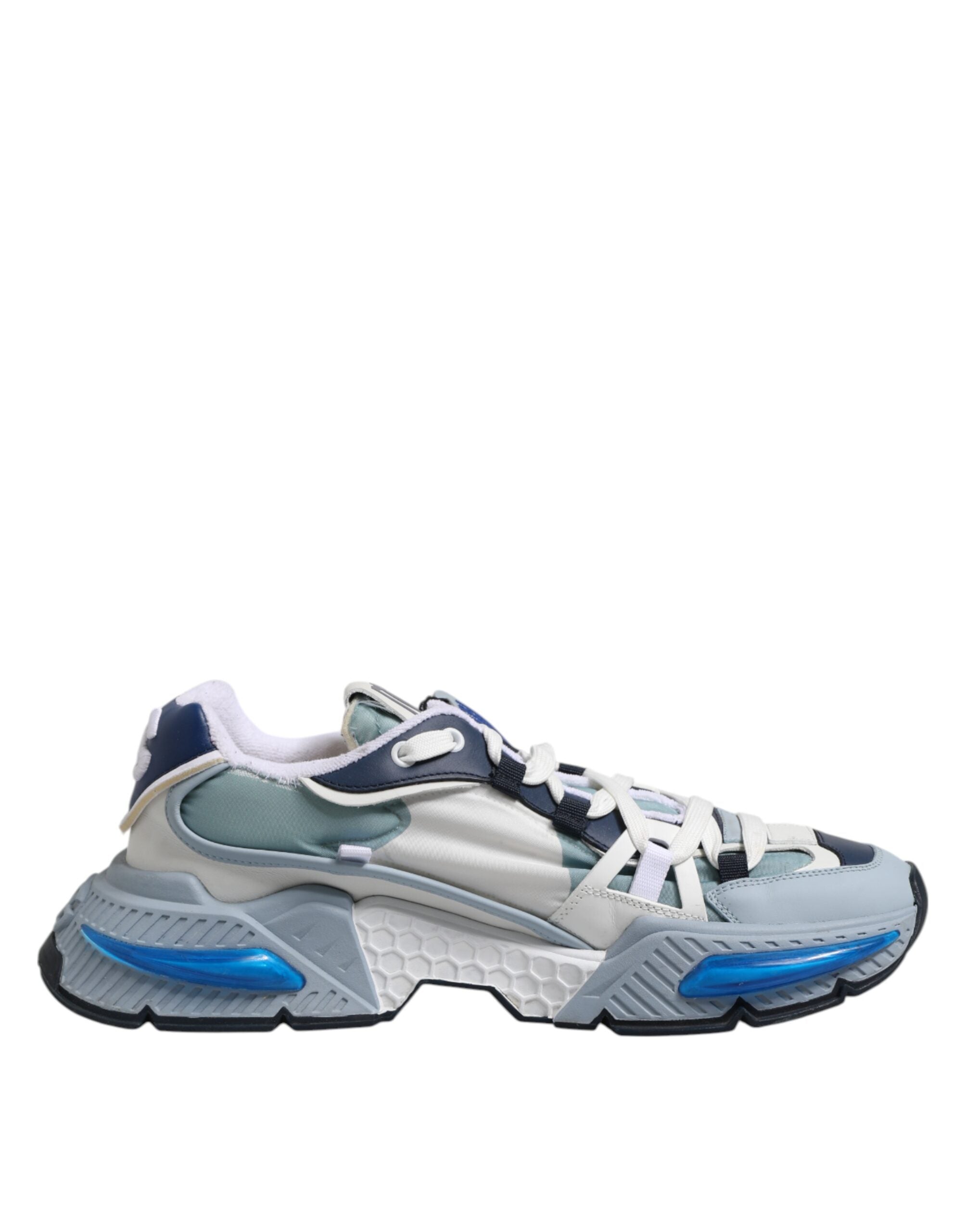 Dolce & Gabbana White Blue Logo Airmaster Men Sneakers Shoes