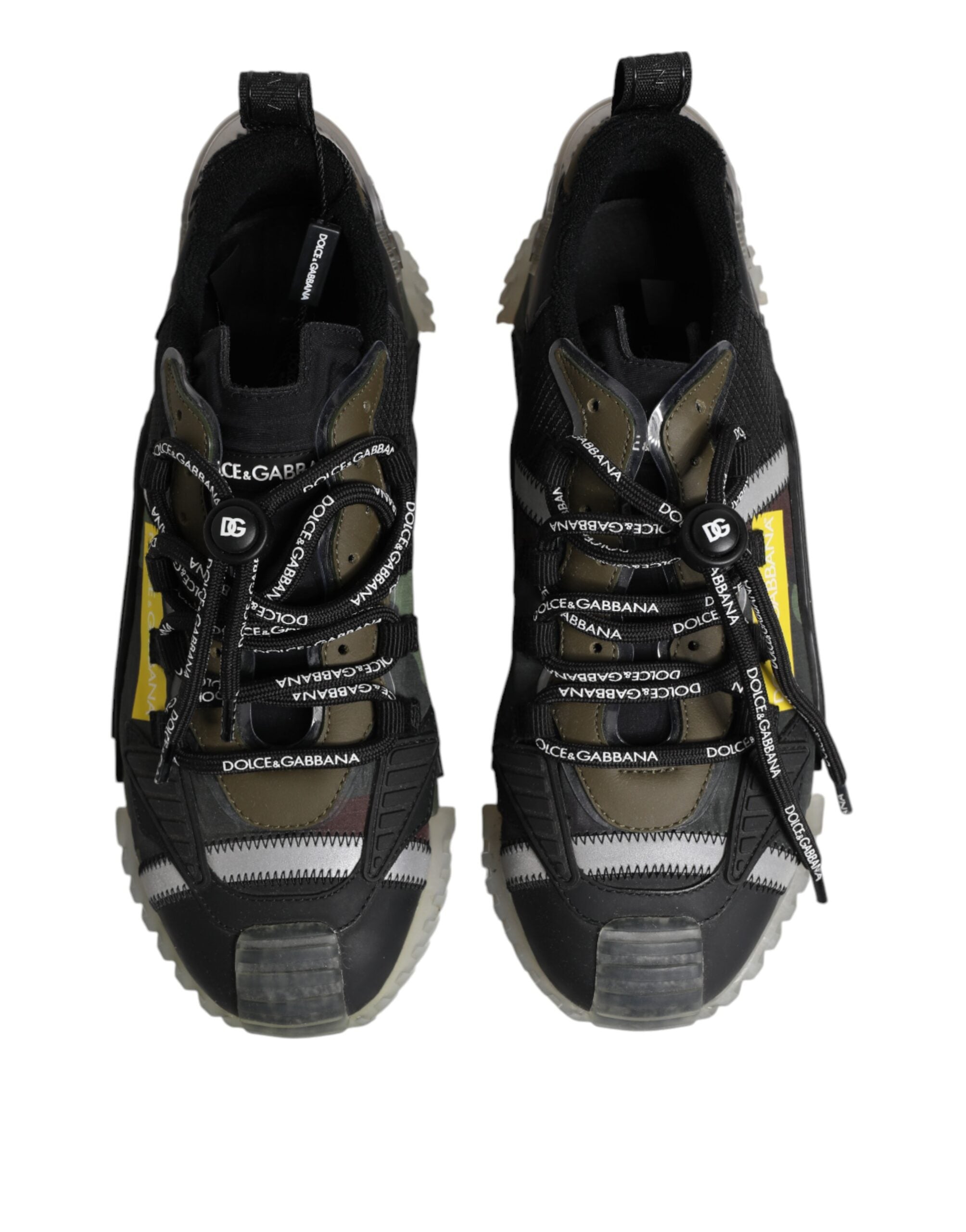 Dolce & Gabbana Black Lace Up Low Top NS1 Sneakers Shoes