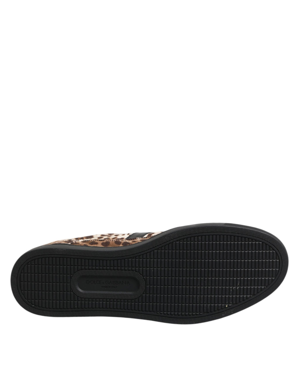 Dolce & Gabbana Brown Leopard Logo Print Cotton Sneakers Shoes