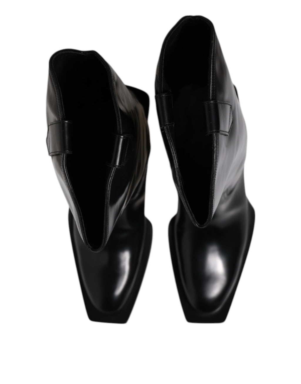 Dolce & Gabbana Black Calfskin Leather Logo High Boots Shoes