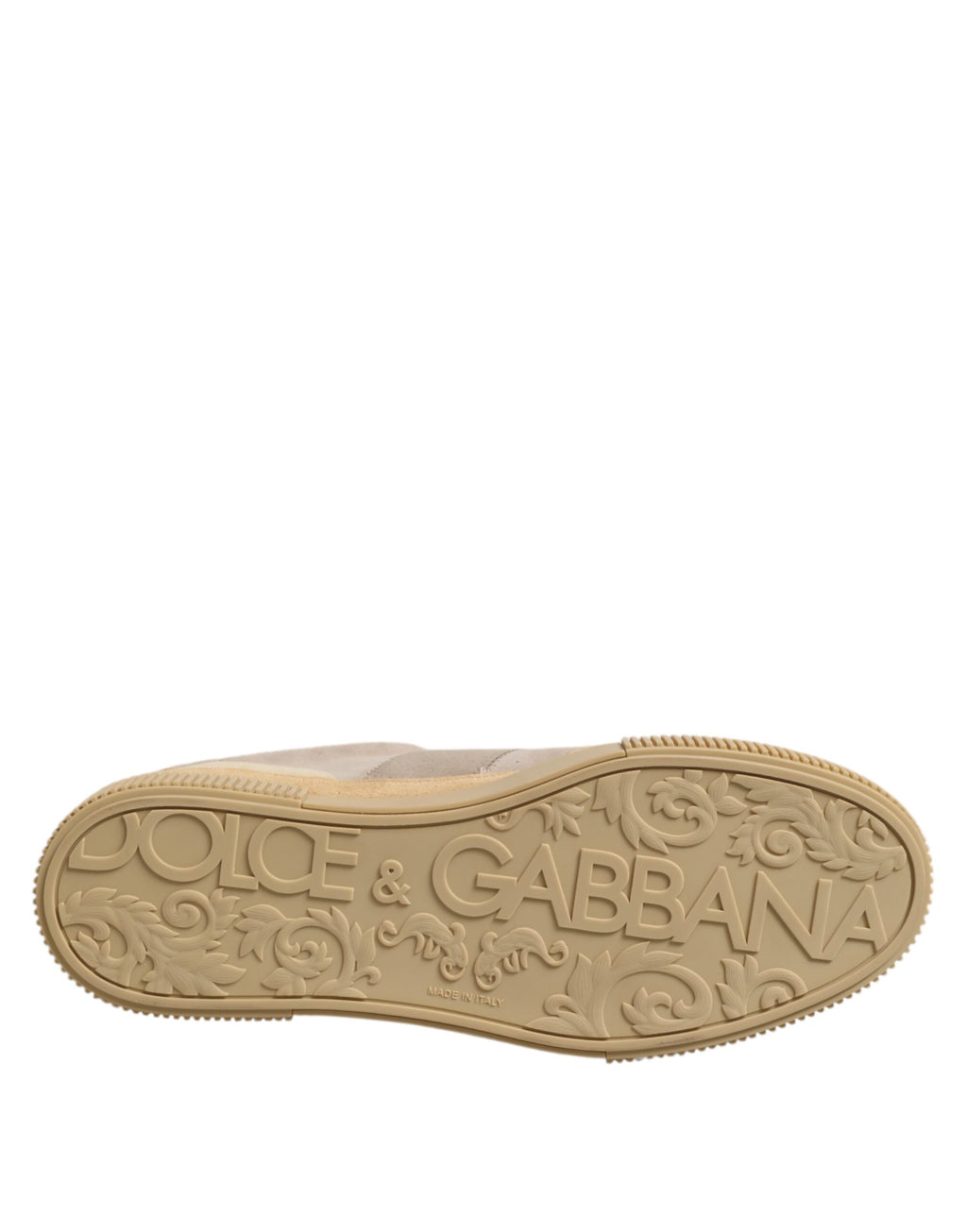Dolce & Gabbana Beige Leather Low Top Lace Up Sneakers Shoes