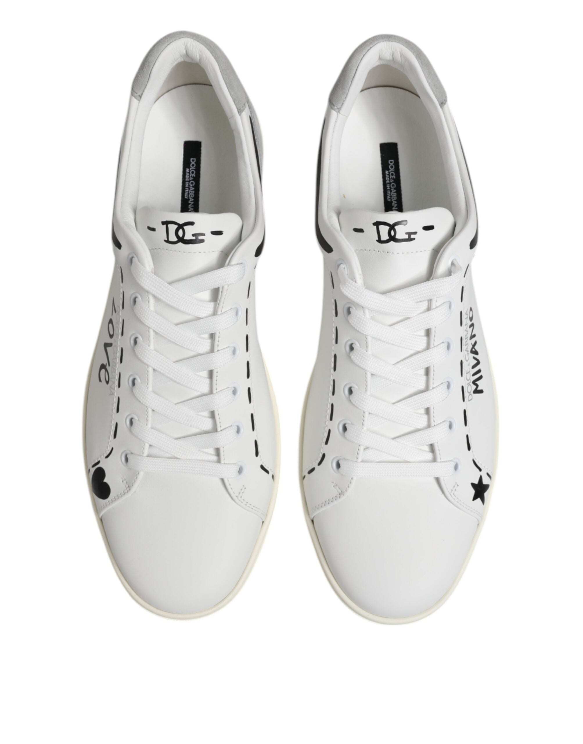 Dolce & Gabbana White Leather MILANO Low Top Sneakers Shoes
