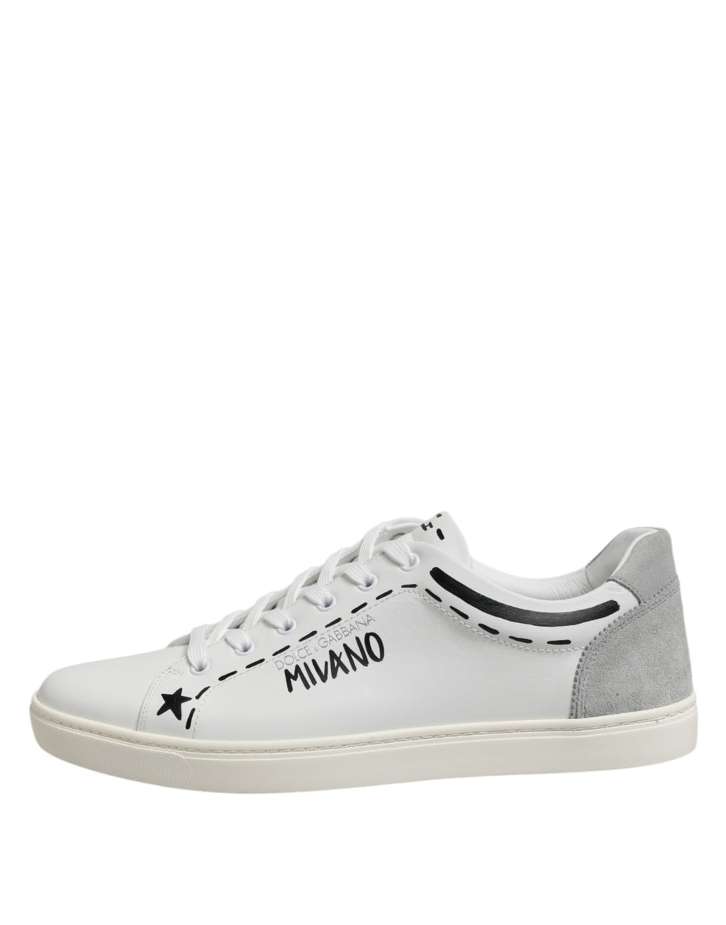 Dolce & Gabbana White Leather MILANO Low Top Sneakers Shoes