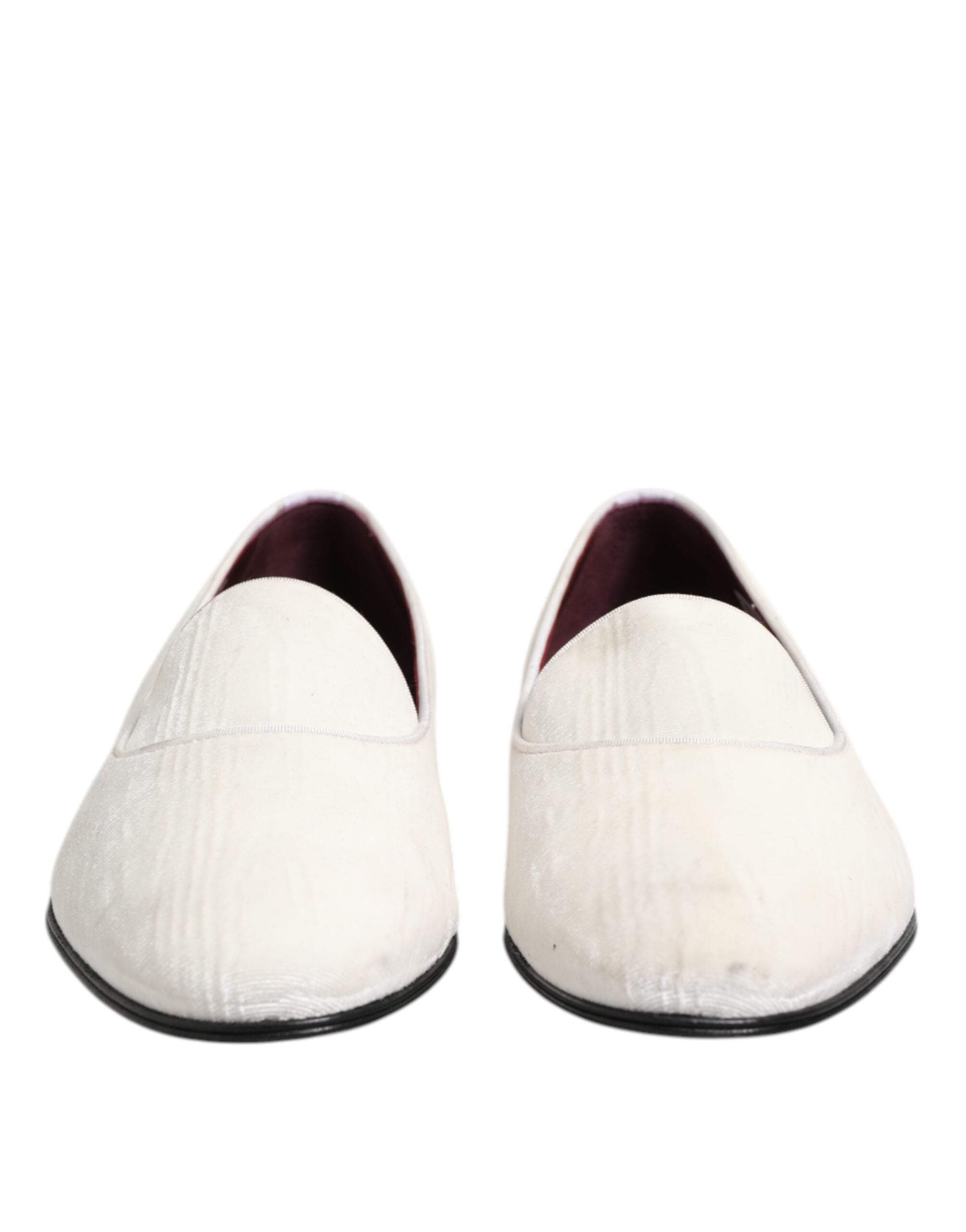 Dolce & Gabbana White Jacquard Men Slip On Men Loafers Shoes