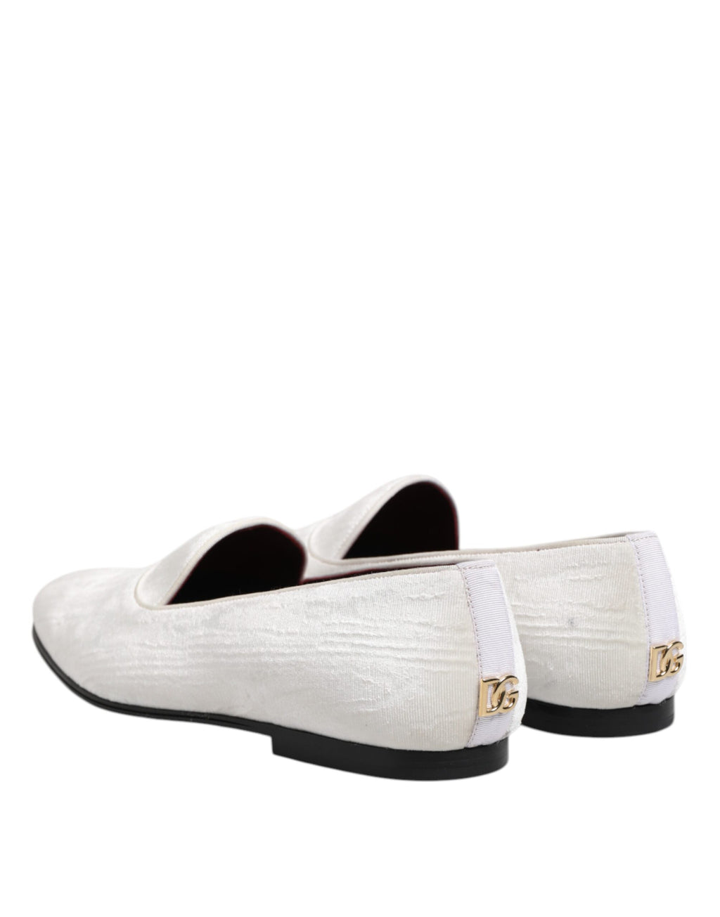 Dolce & Gabbana White Jacquard Men Slip On Men Loafers Shoes
