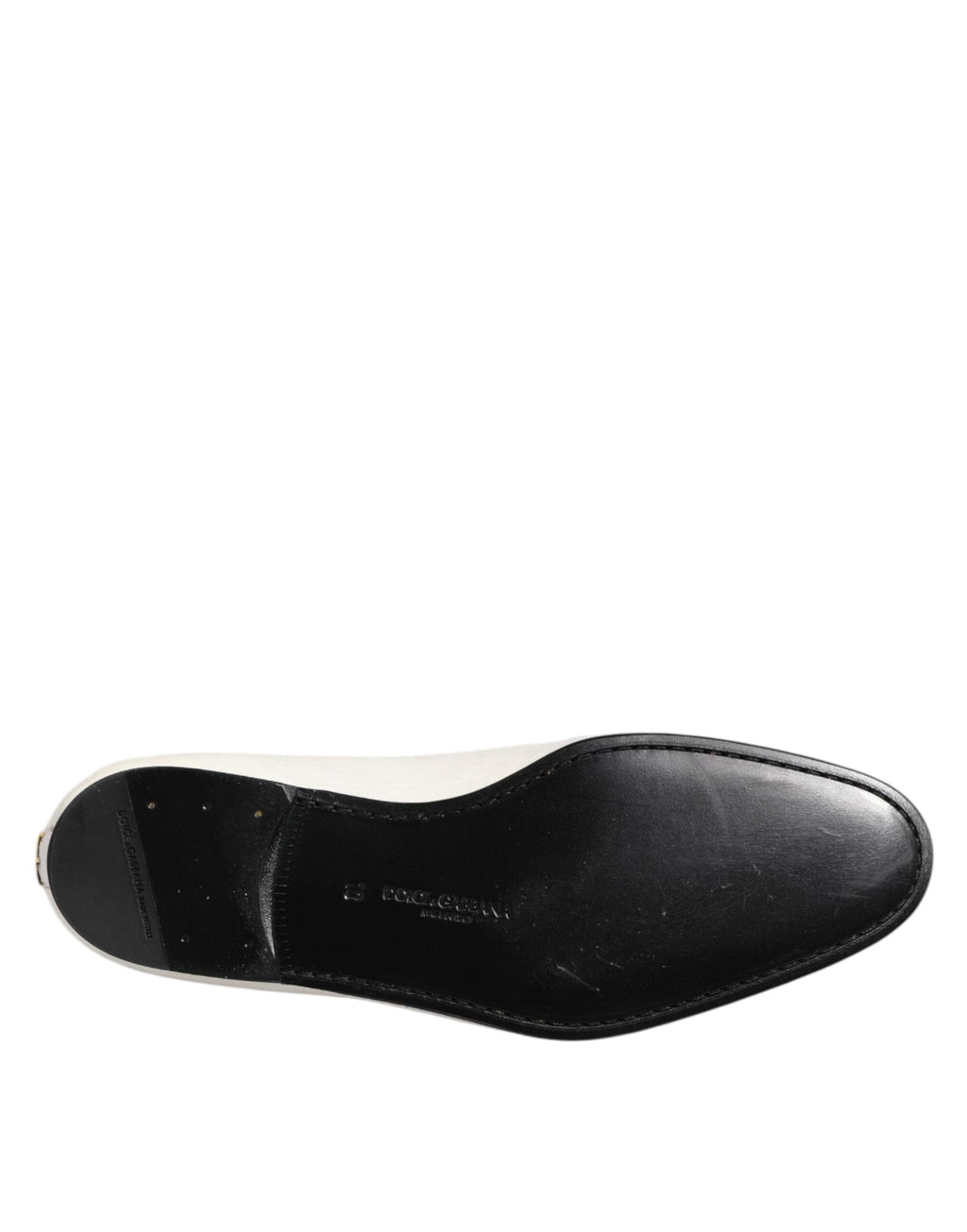 Dolce & Gabbana White Jacquard Men Slip On Men Loafers Shoes