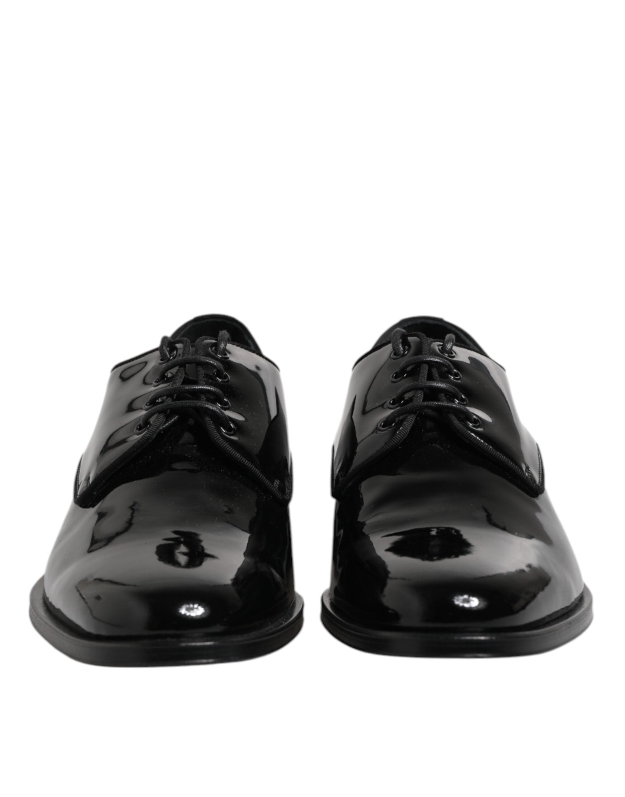 Dolce & Gabbana Black Patent Leather Derby Formal Dress Shoes