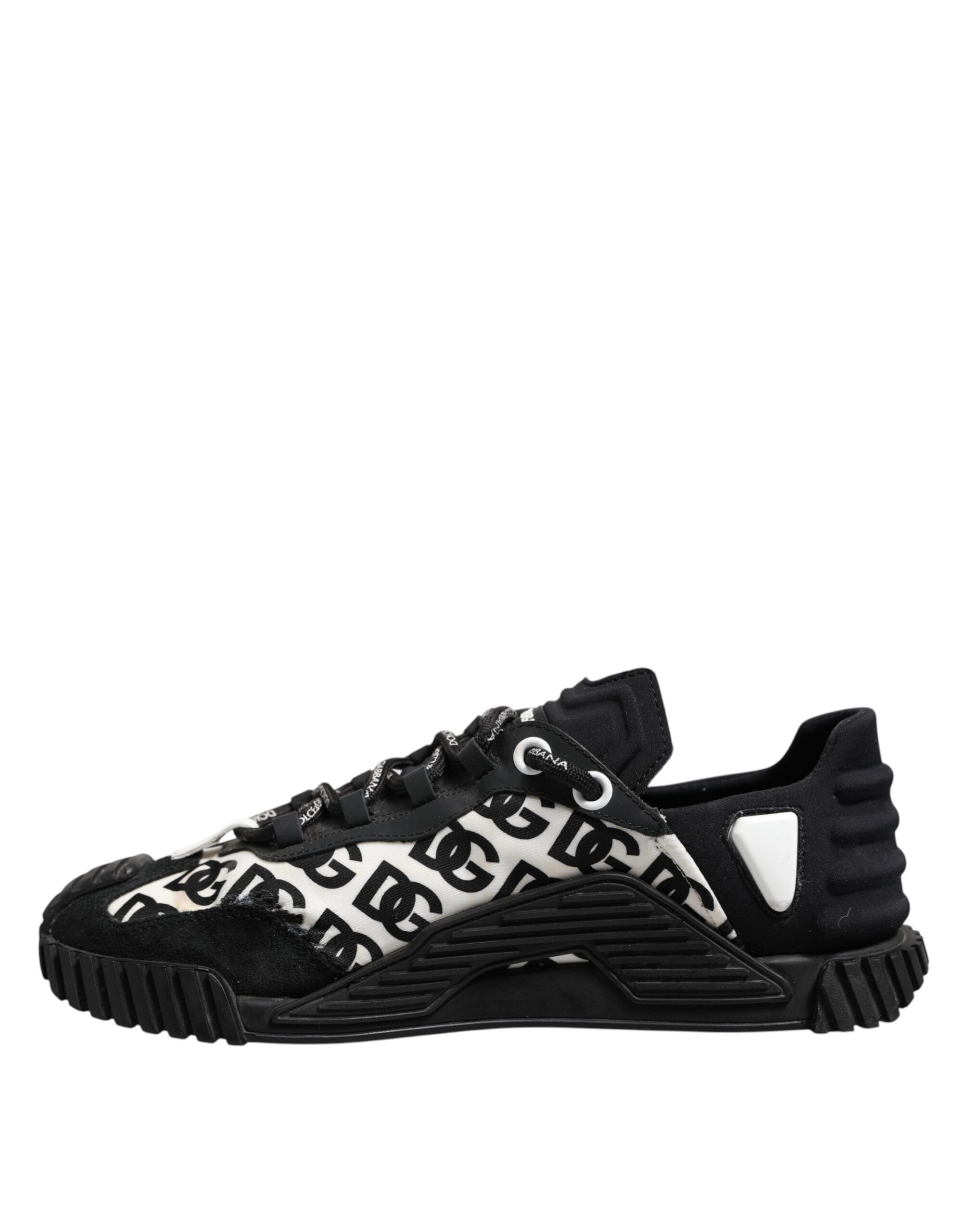 Dolce & Gabbana Black Logo Lace Up Low Top NS1 Sneakers Shoes